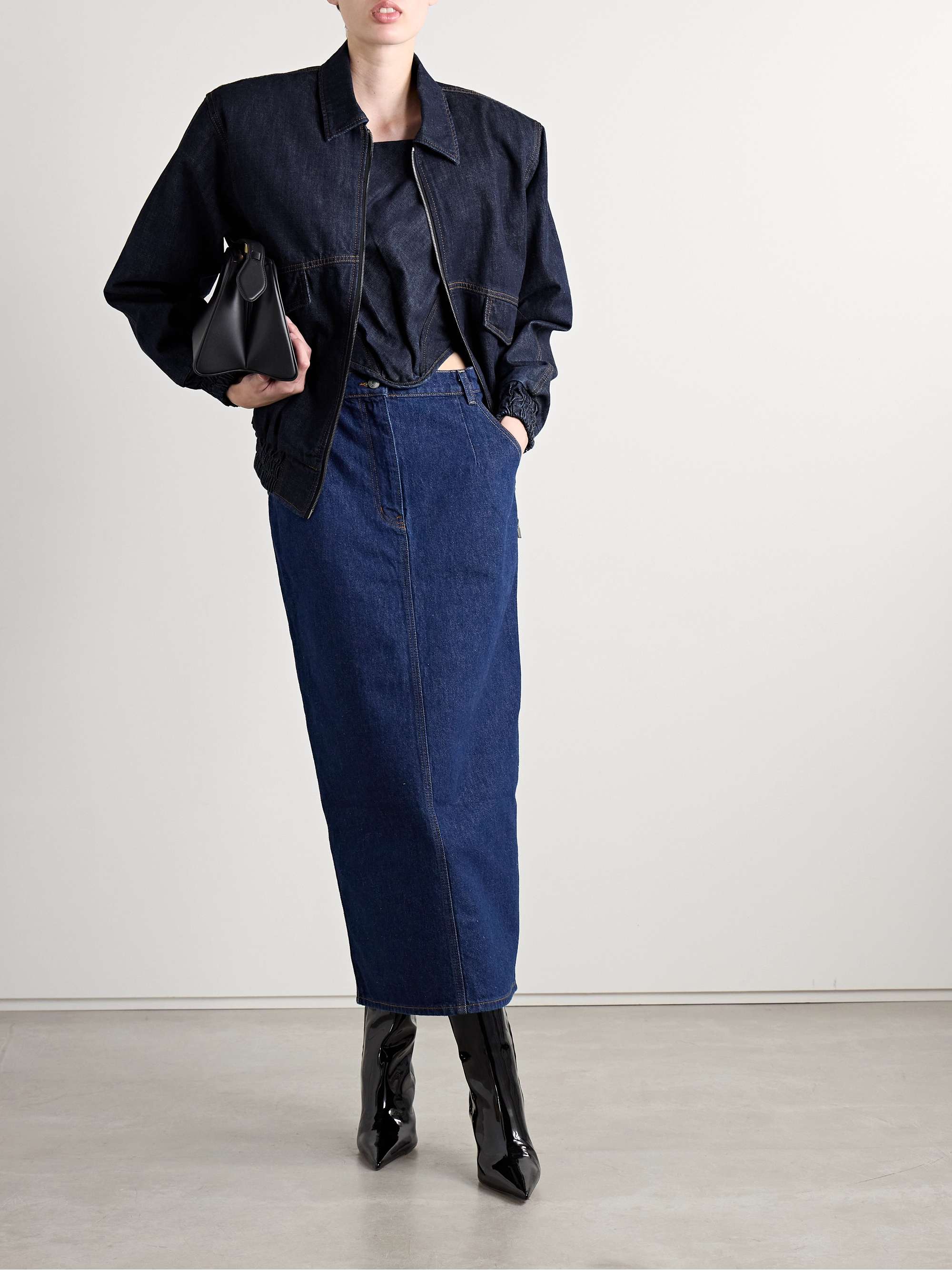 Denim bomber jacket view