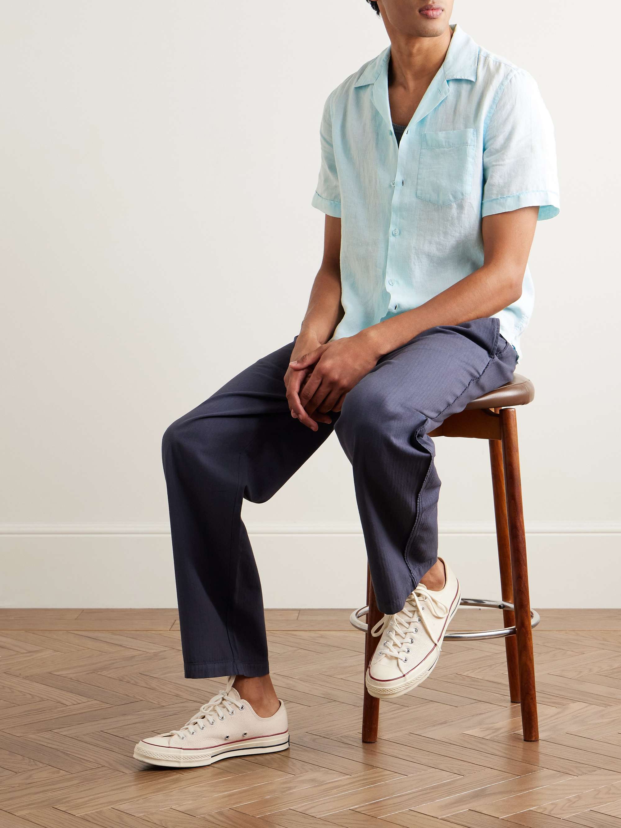 Charli Camp-Collar Linen Shirt view