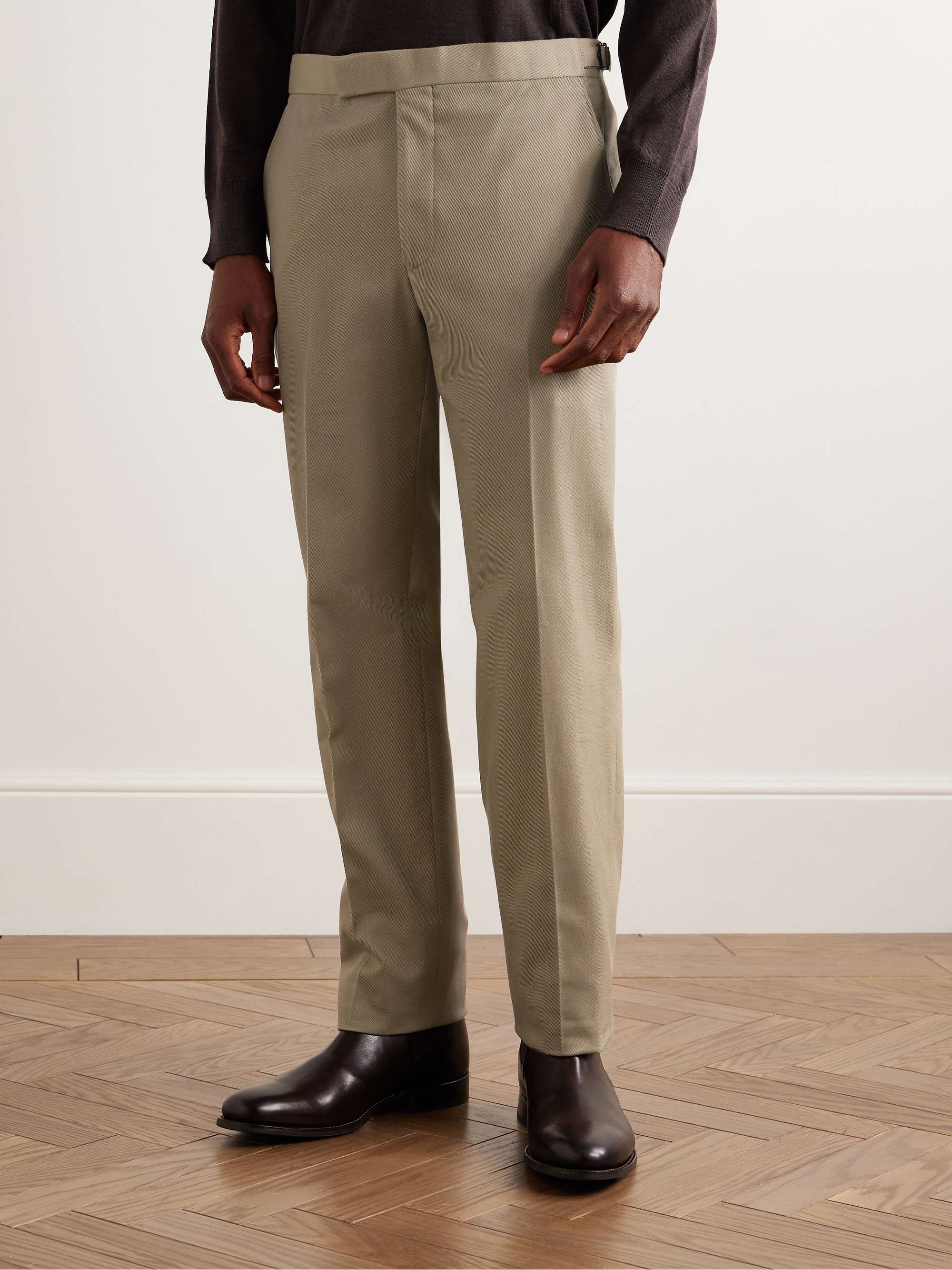 Chapman Slim-Fit Straight-Leg Cotton and Cashmere-Blend Twill Trousers view