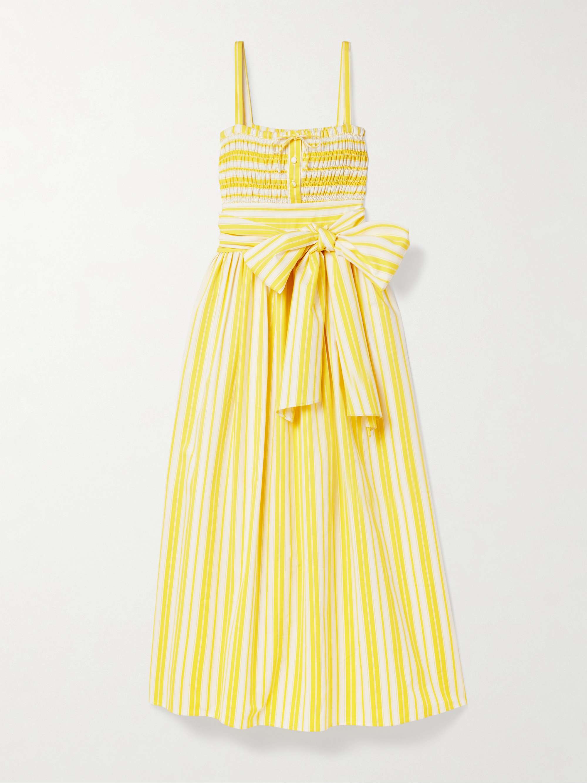 Anghiari belted striped cotton-blend poplin midi dress view