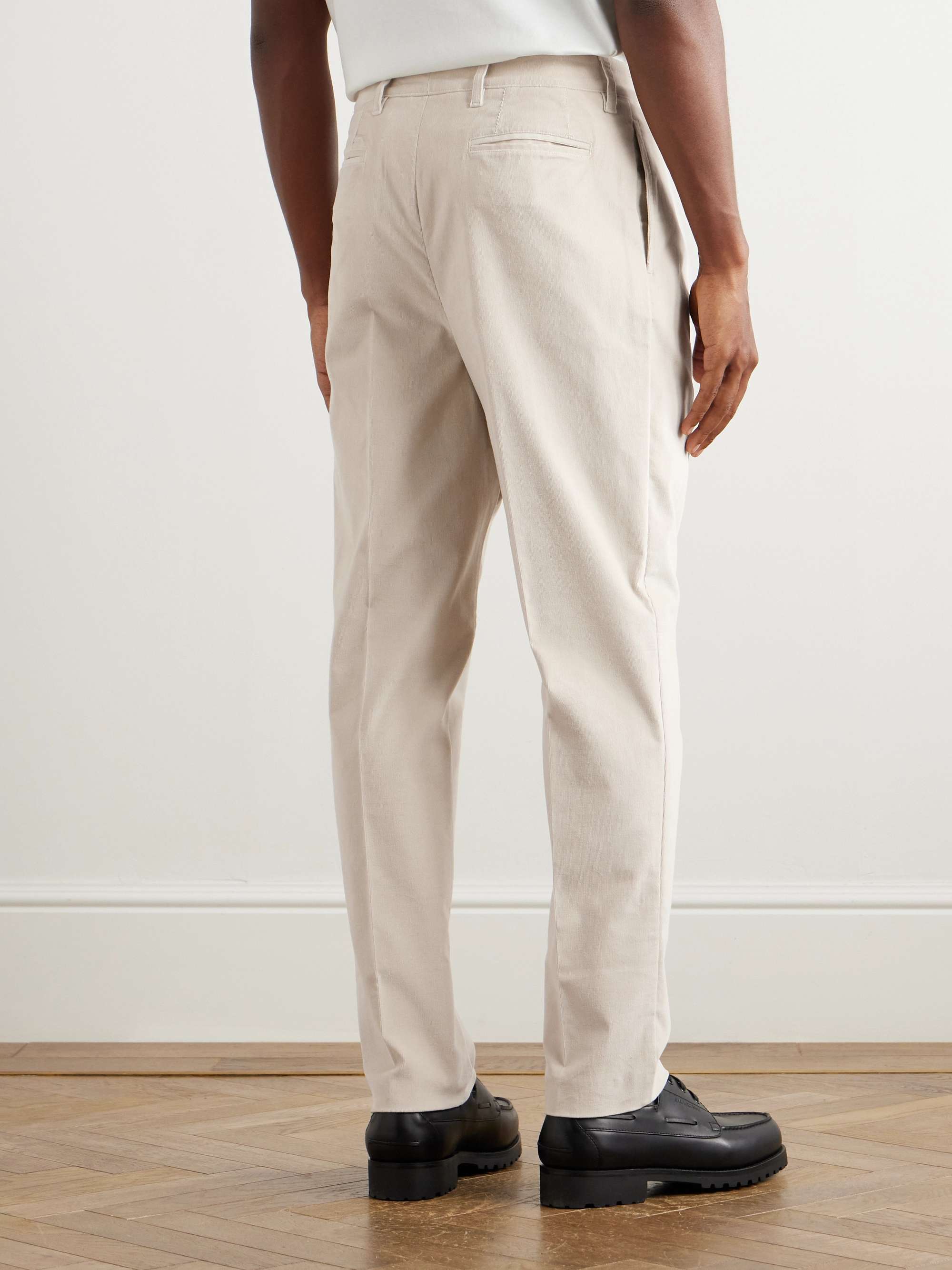 Baltimore Tapered Pleated Cotton-Blend Corduroy Trousers view