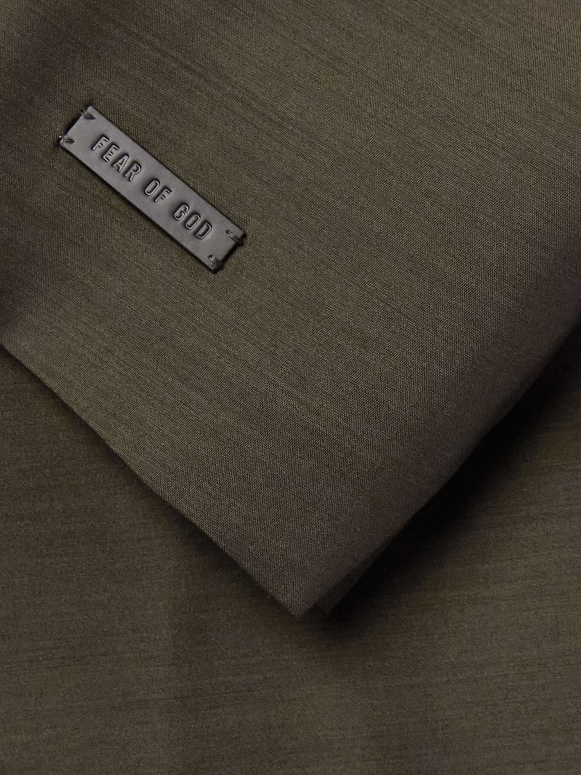 Oversized Logo-Appliquéd Double-Breasted Wool and Silk-Blend Suit Jacket view