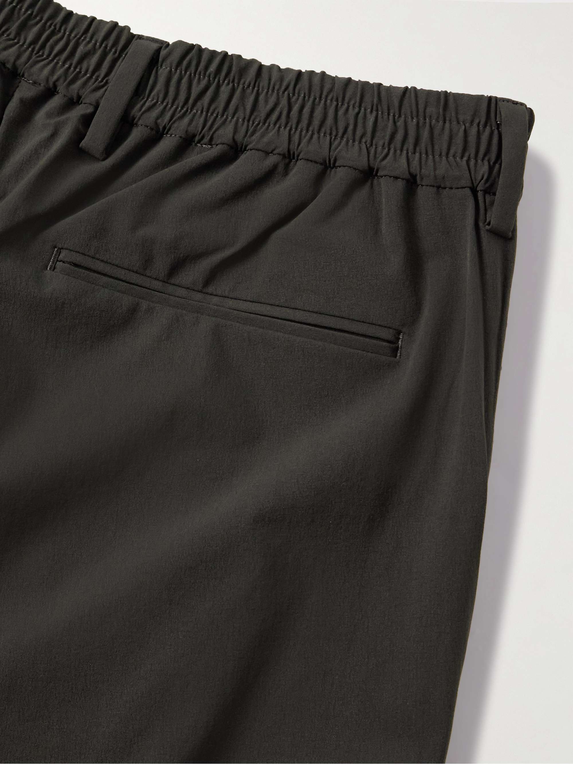 Slim-Fit Straight-Leg Pleated Stretch Recycled-Nylon Trousers view