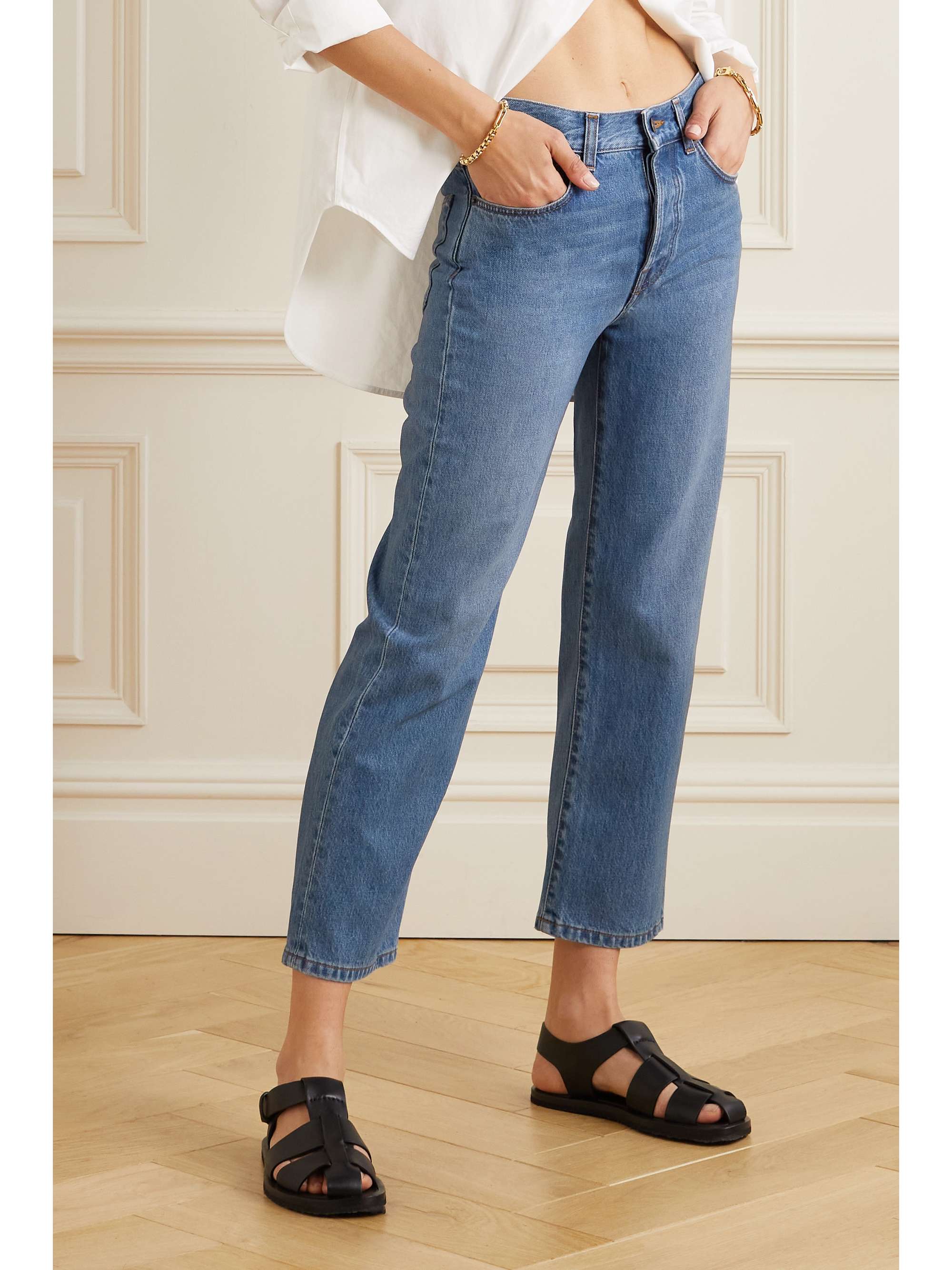 Lesley mid-rise straight-leg jeans view