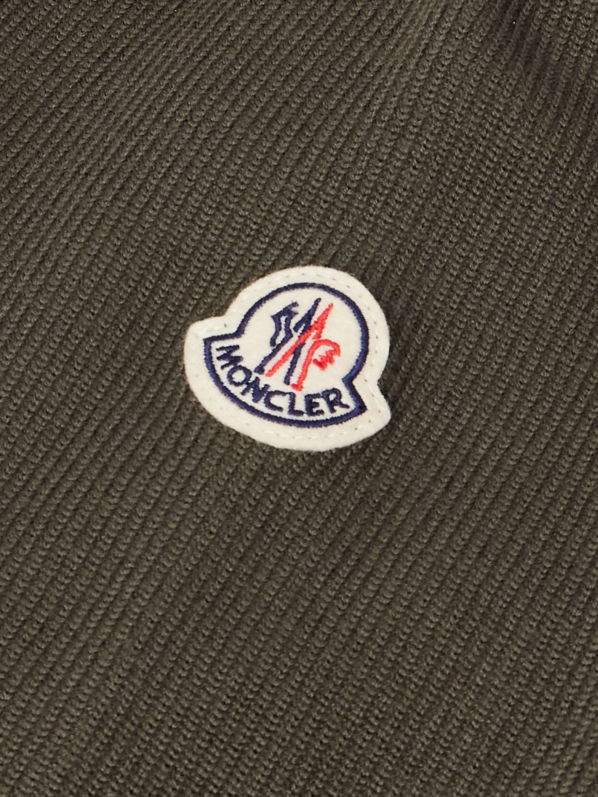 Logo-Appliquéd Wool-Trimmed Quilted Shell Hooded Down Zip-Up Cardigan view