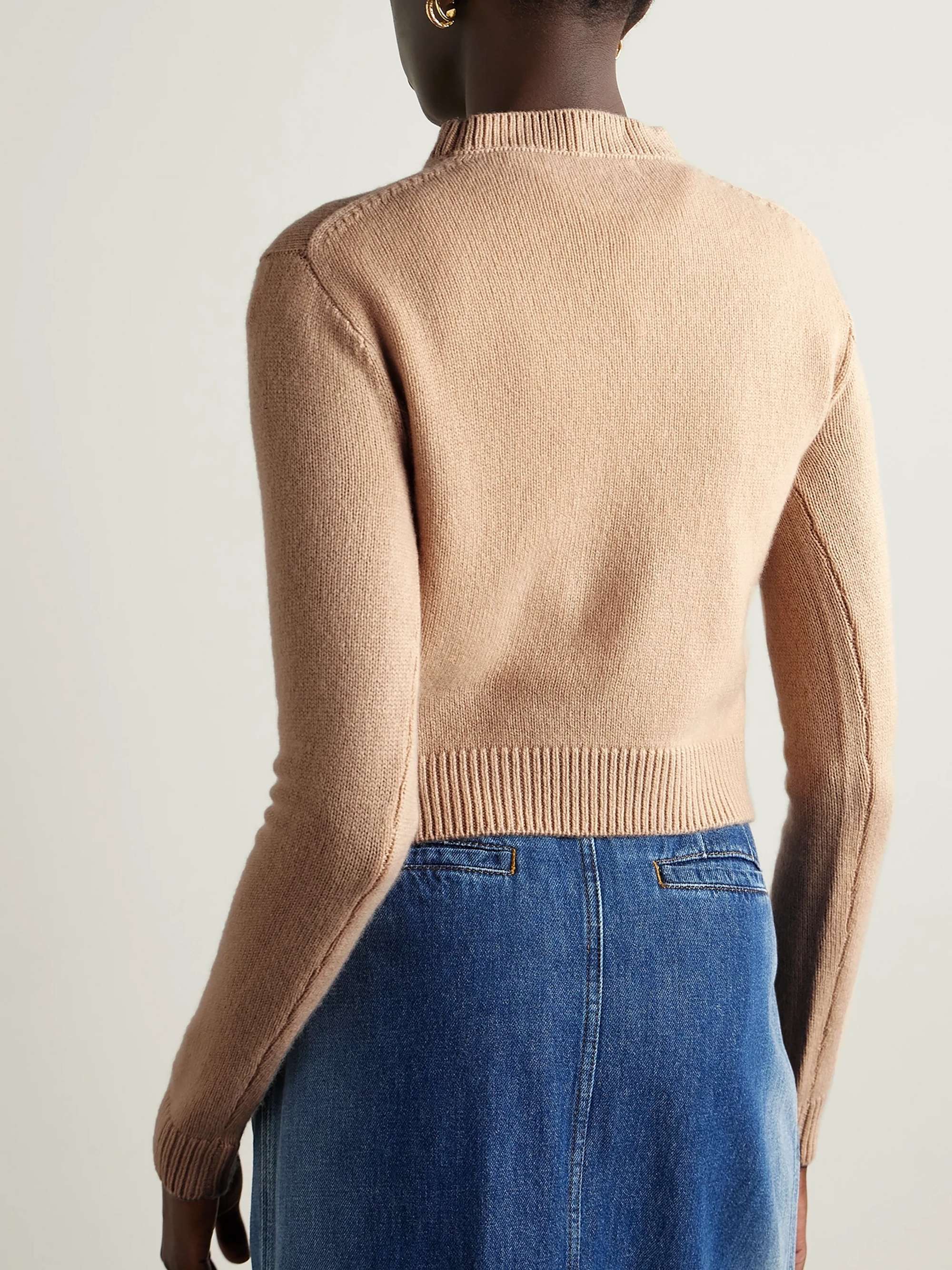Cropped cashmere sweater view
