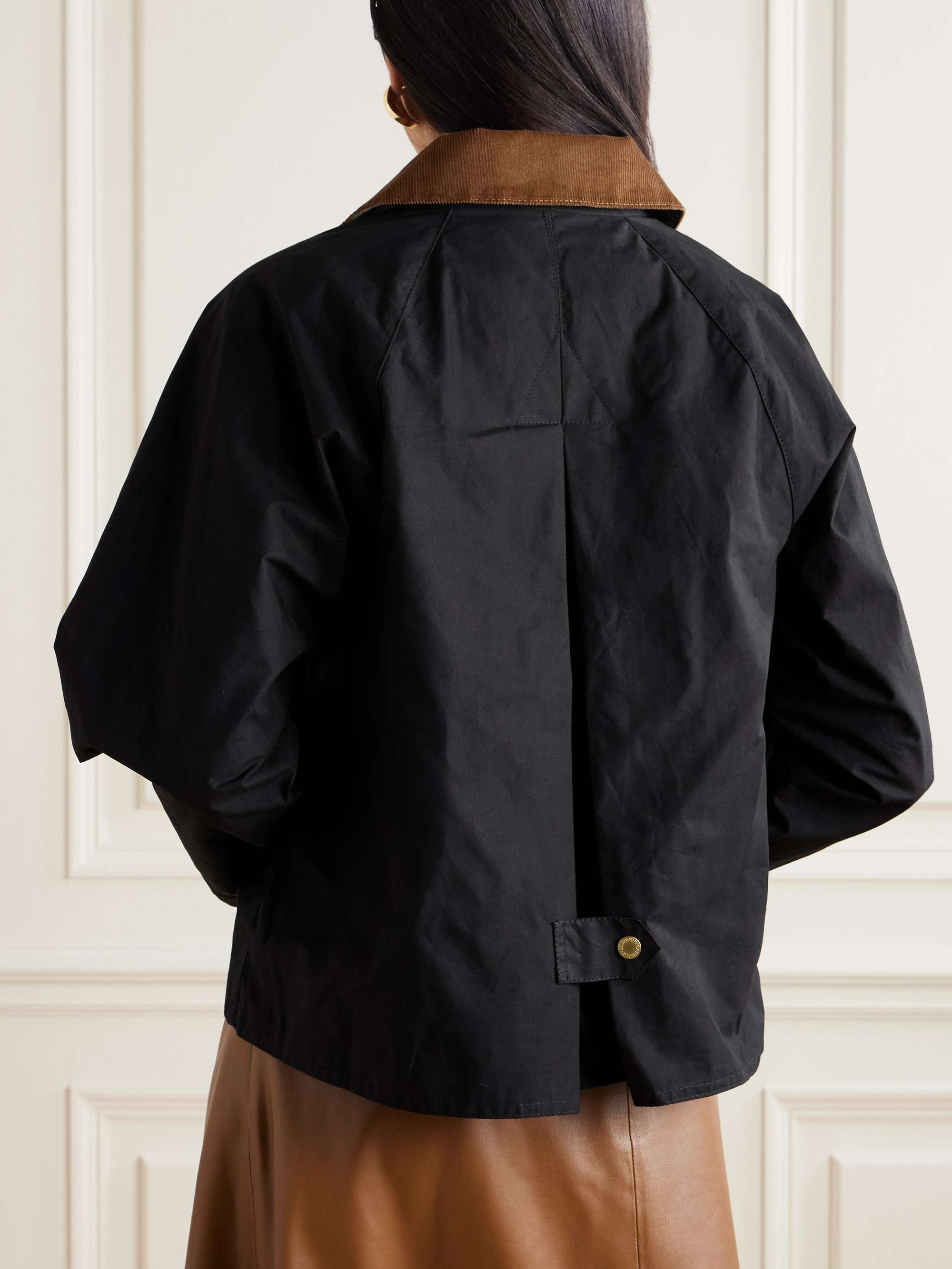 Cropped corduroy-trimmed cotton-canvas jacket view