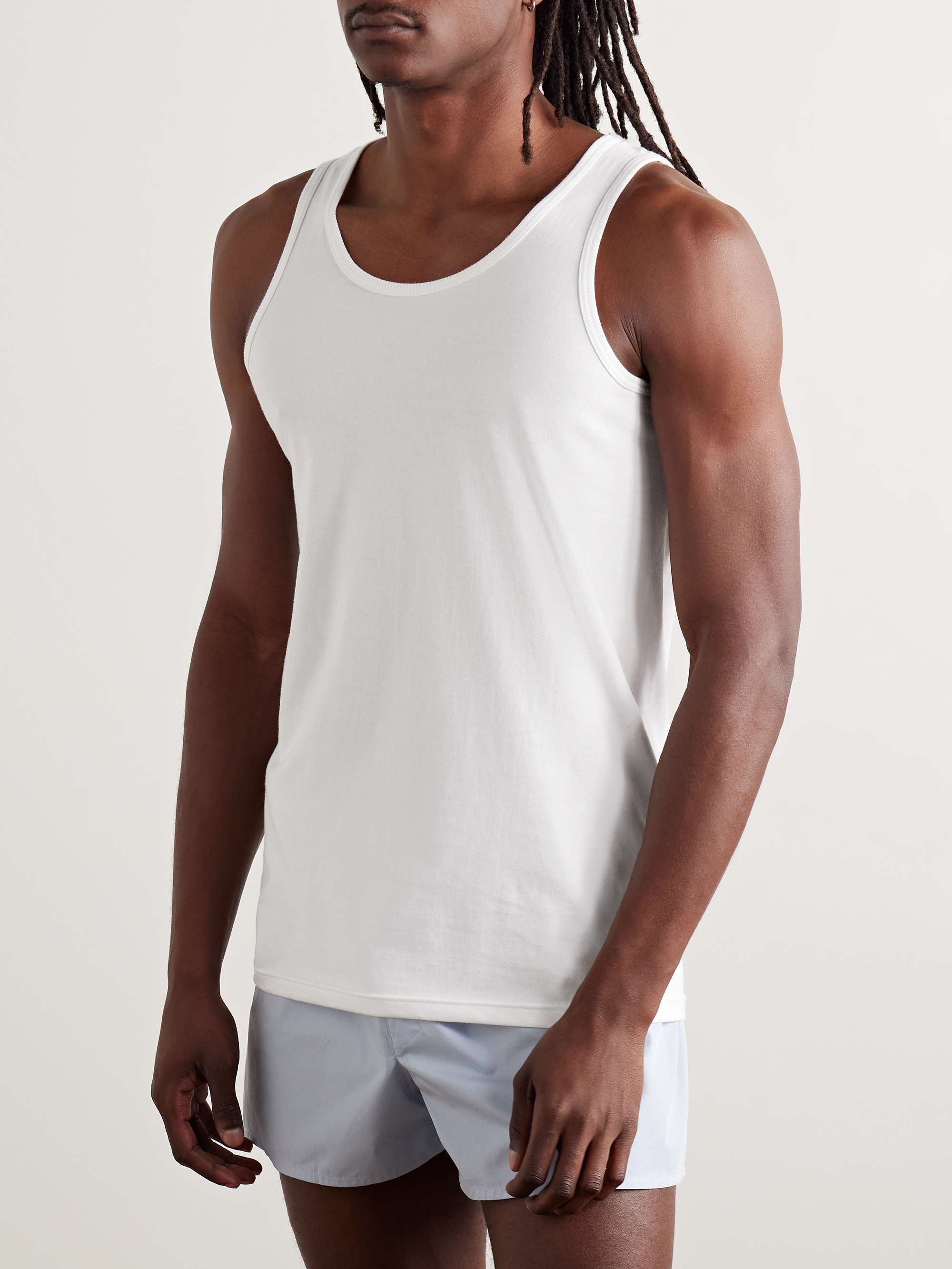 Two-Pack Slim-Fit Cotton-Jersey Tank Tops view