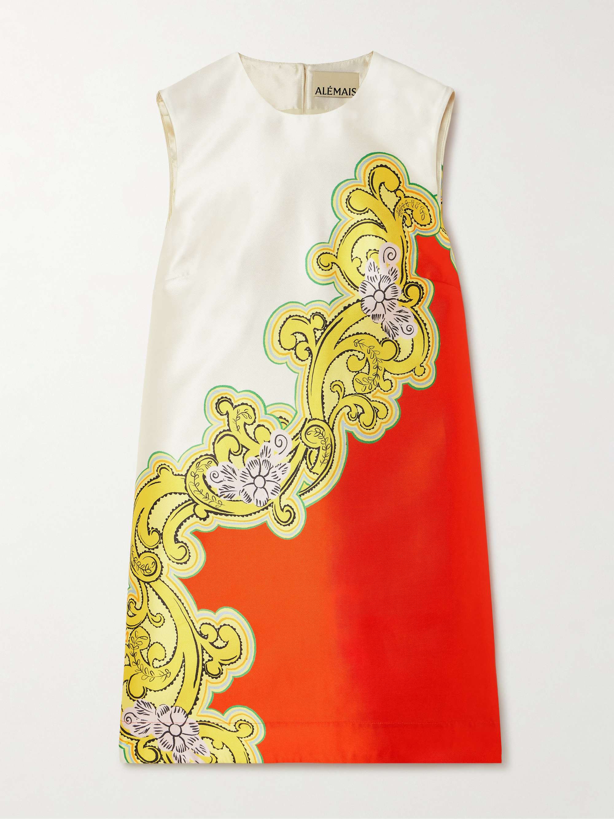 Sierra printed satin-twill mini dress view