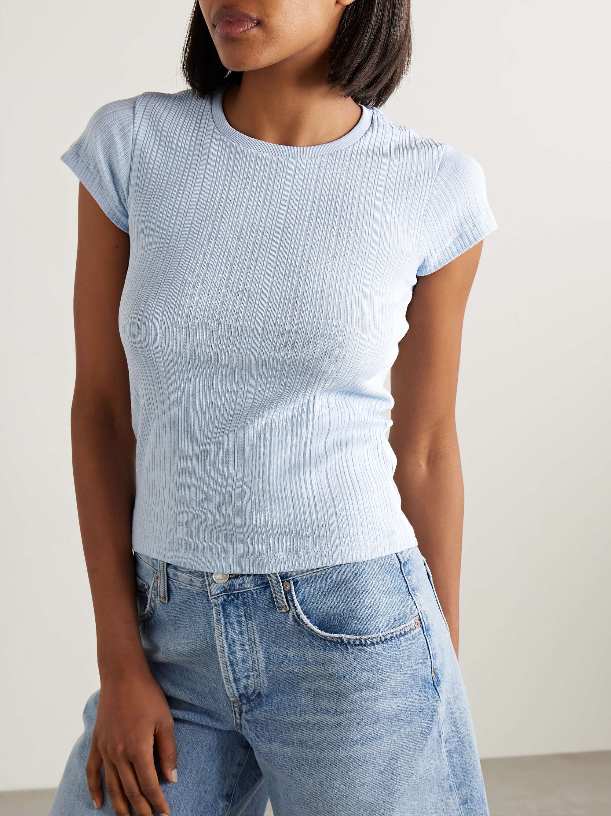 + Hanes 60s ribbed cotton-blend jersey T-shirt view