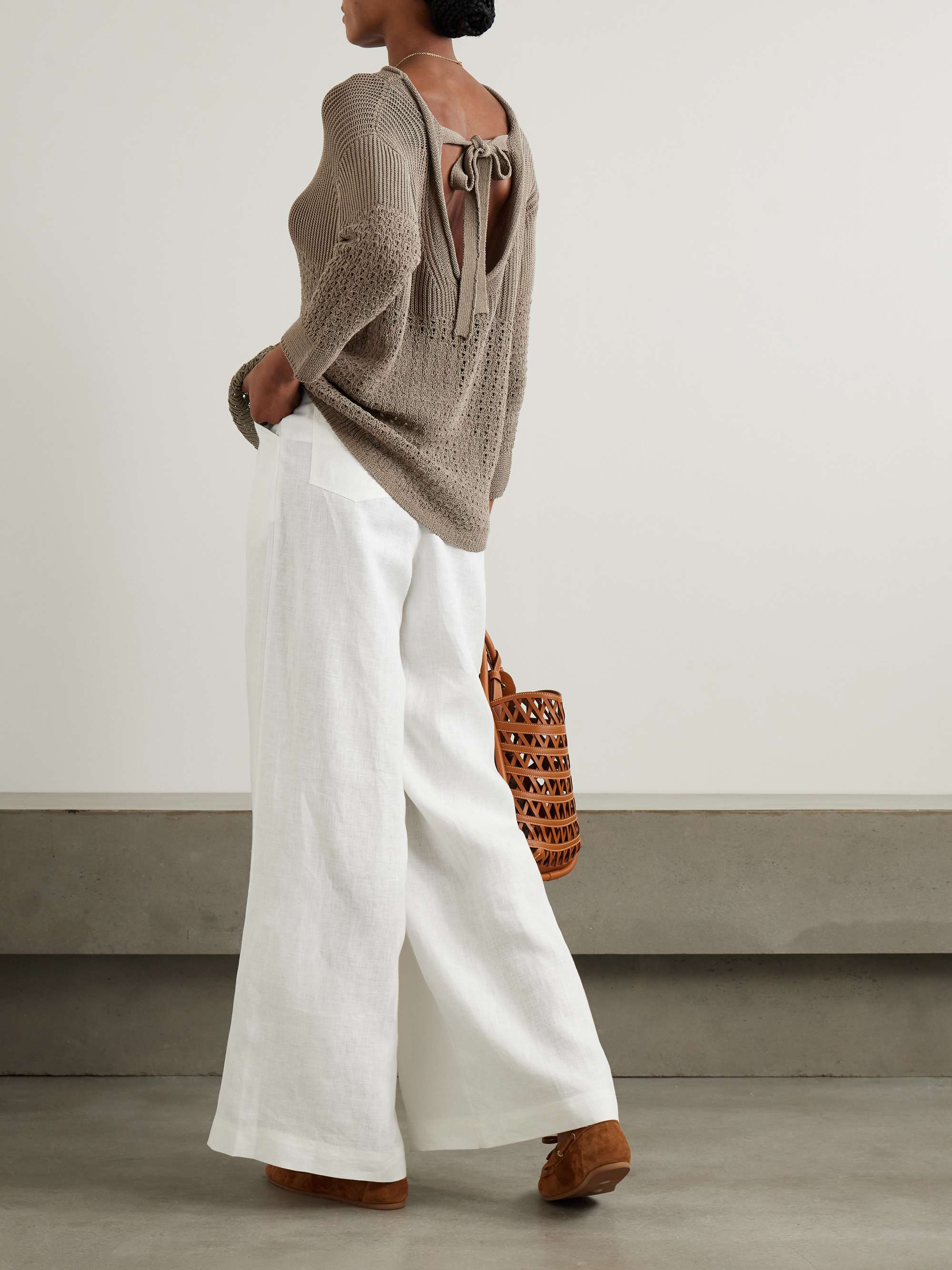 Paggi crocheted cotton-blend sweater view
