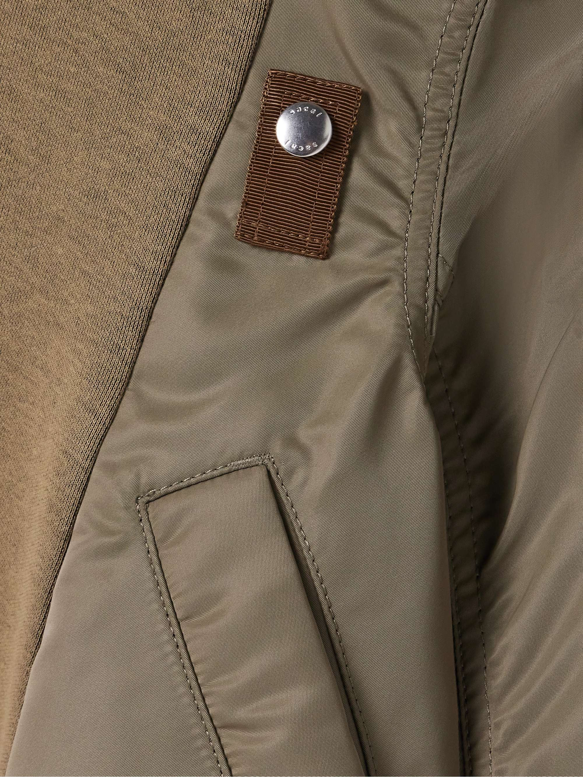Paneled grosgrain-trimmed cotton-blend jersey and shell sweatshirt view