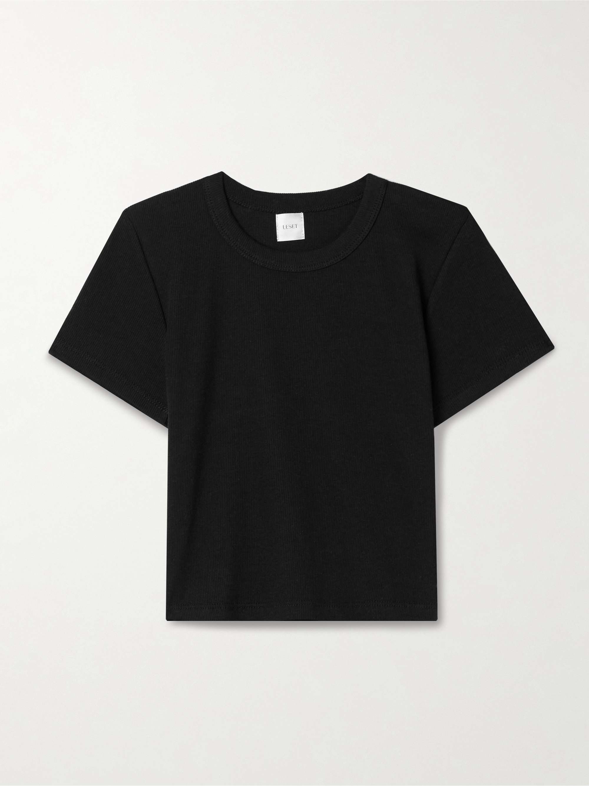 Kelly cropped ribbed stretch-cotton jersey T-shirt view