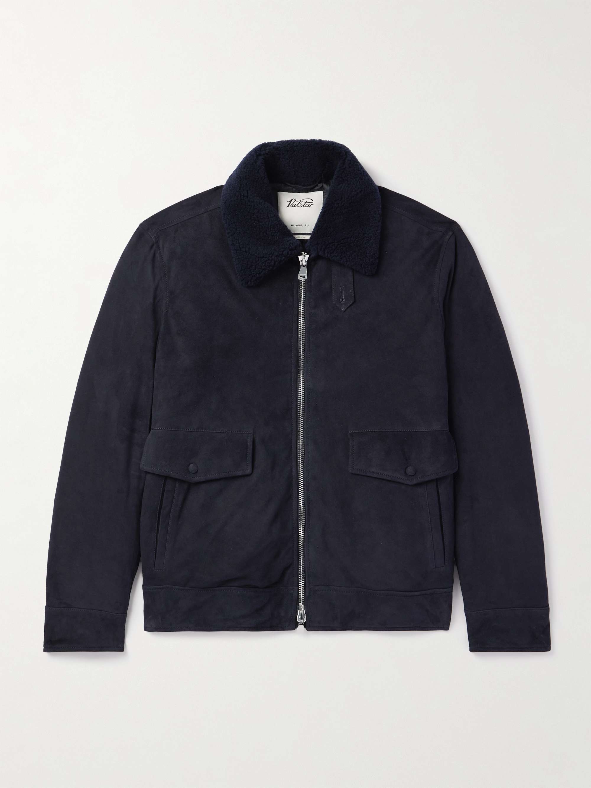 Thomas Shearling-Trimmed Suede Down Jacket view