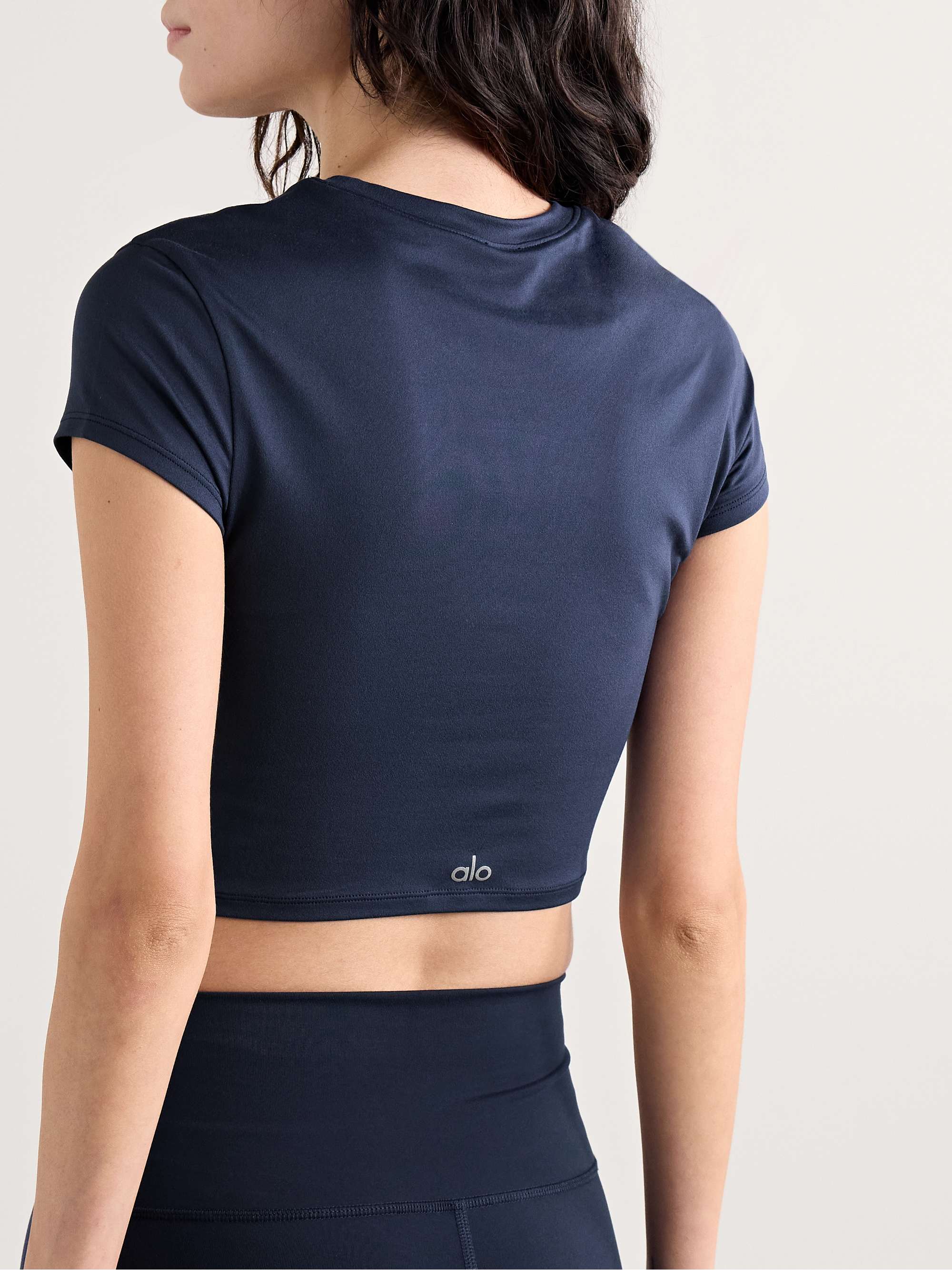 Finesse cropped Alosoft jersey top view
