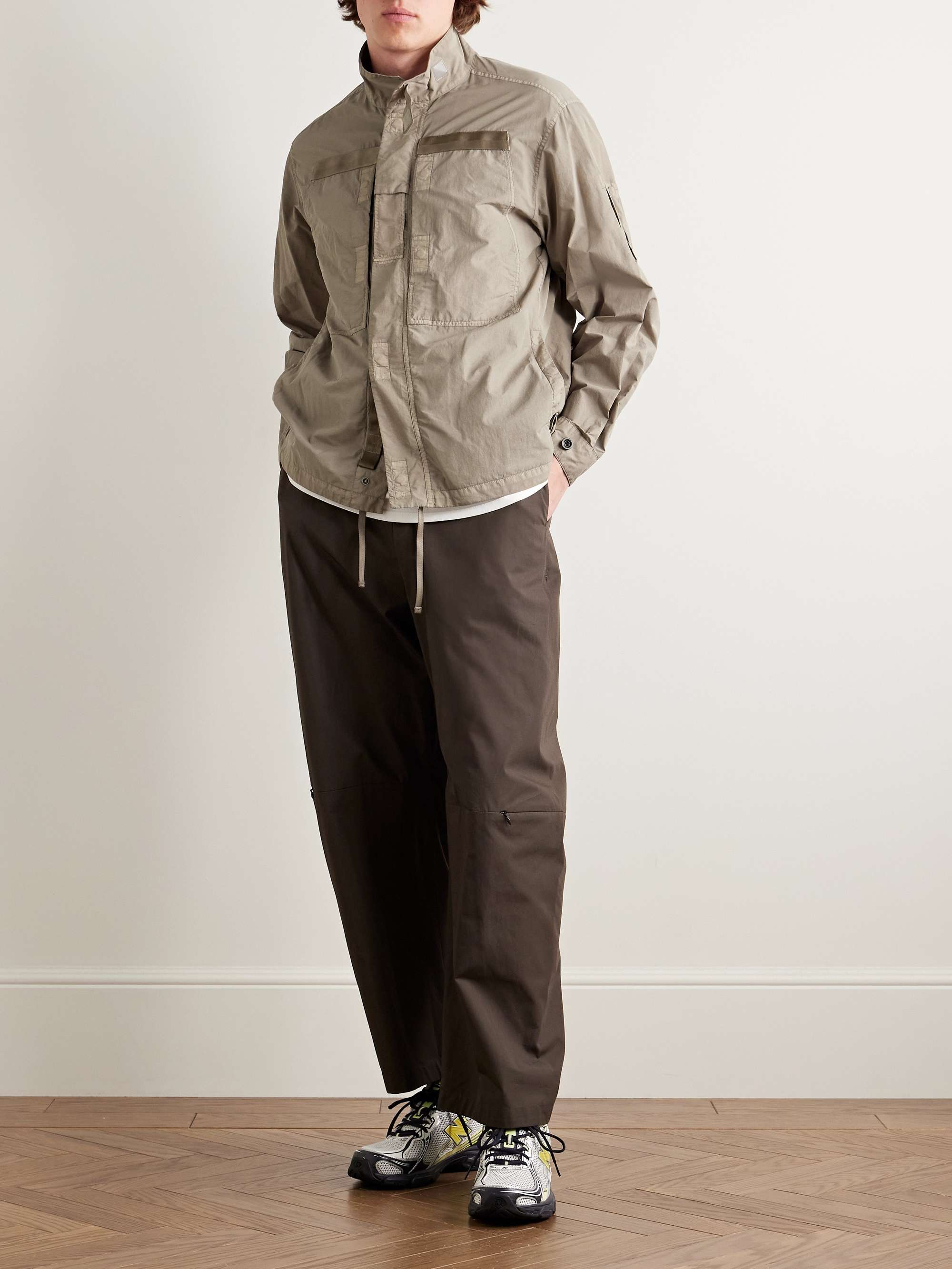 Logo-Appliquéd Garment-Dyed Webbing-Trimmed Flatt Nylon Overshirt view