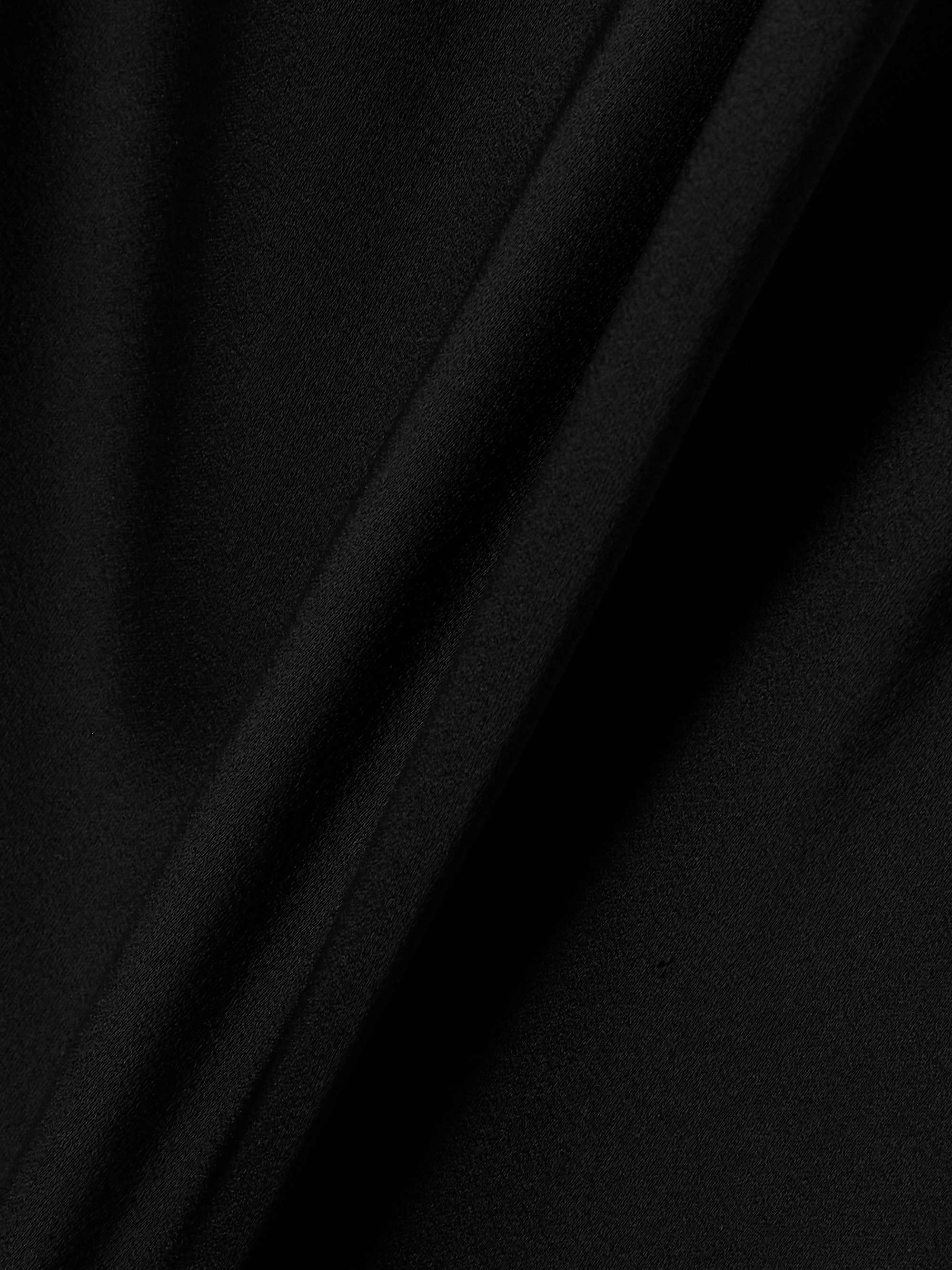 Embellished draped satin midi dress view
