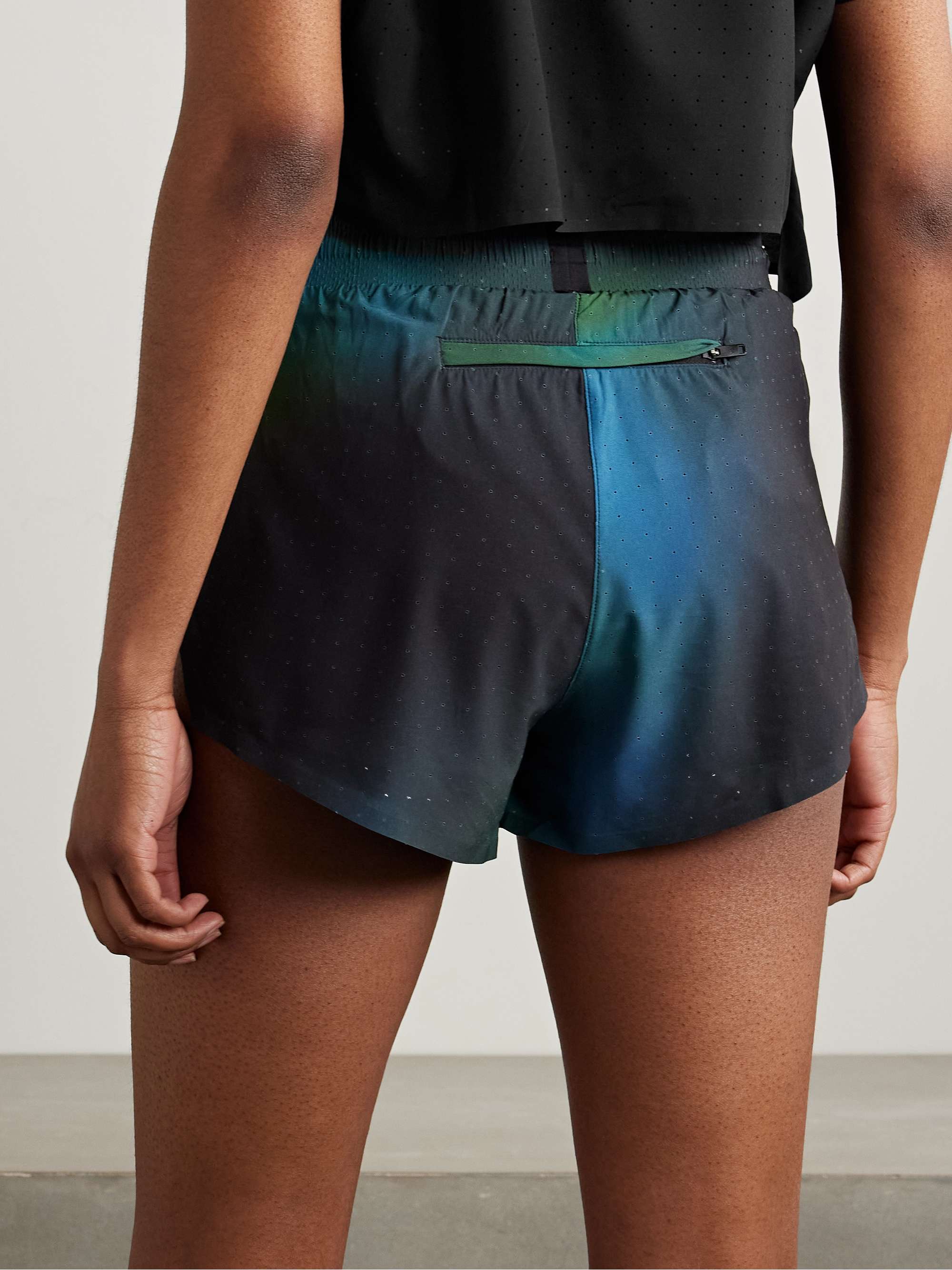 + Y-3 ombré recycled-mesh shorts view