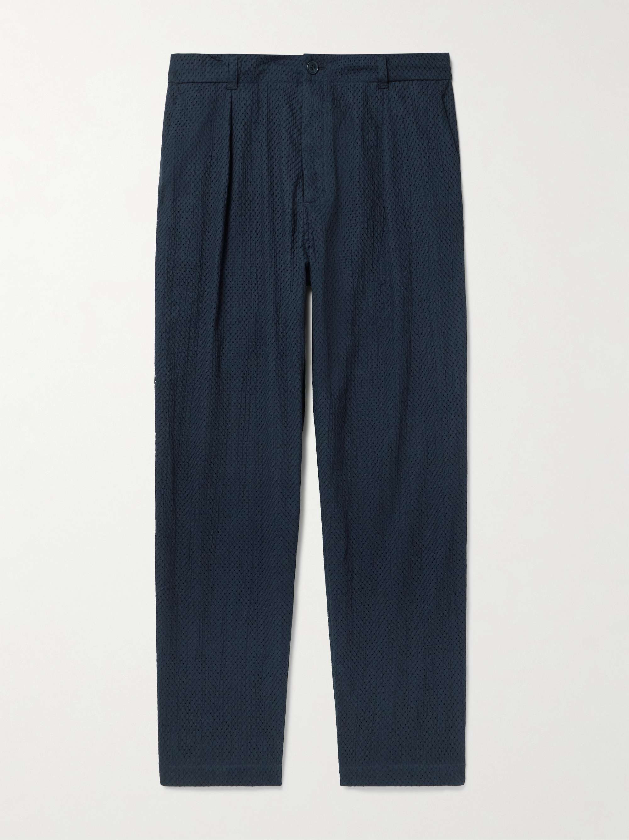 Tapered Broderie Anglaise Cotton Trousers view