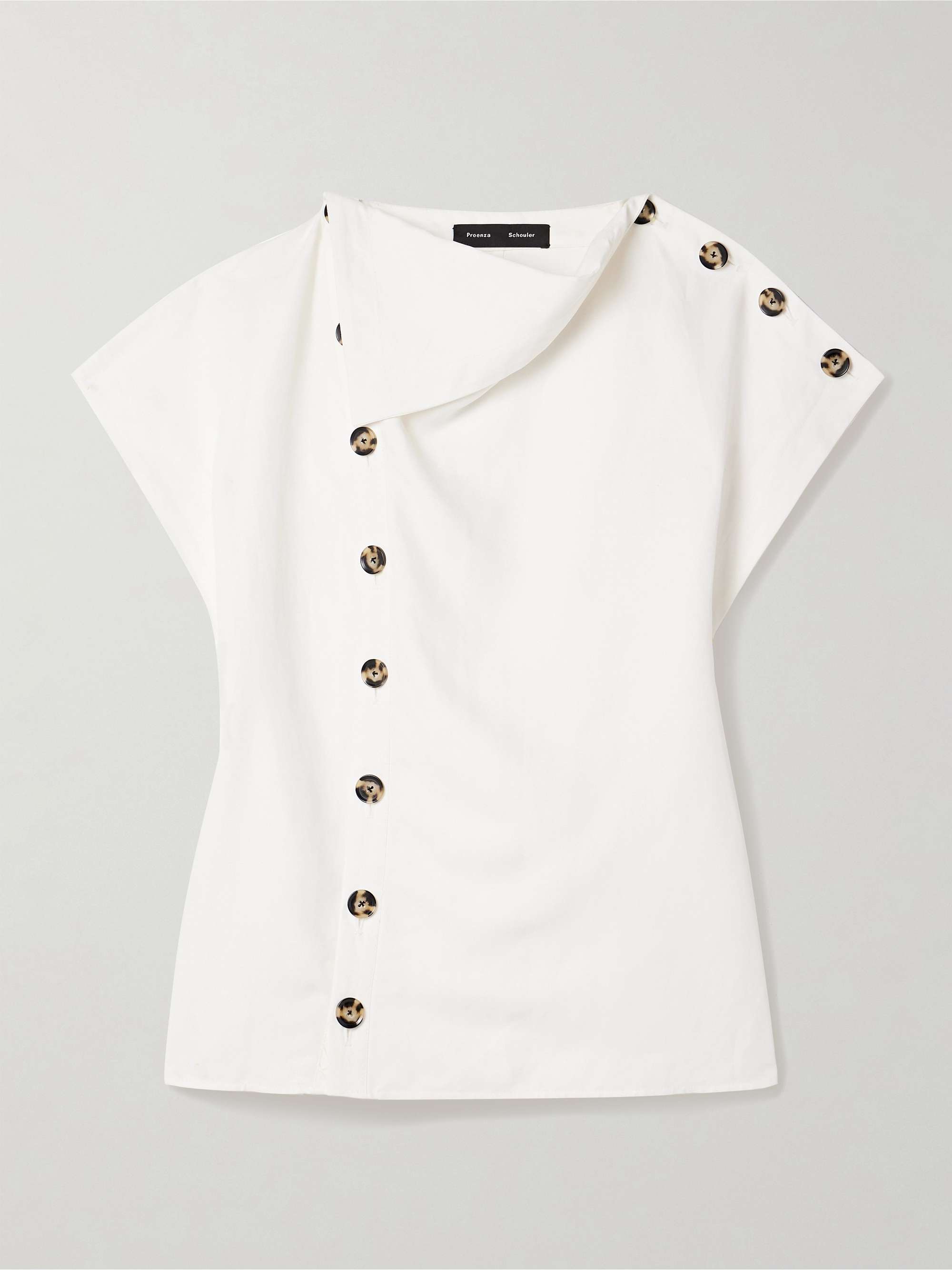 Zion button-detailed poplin top view