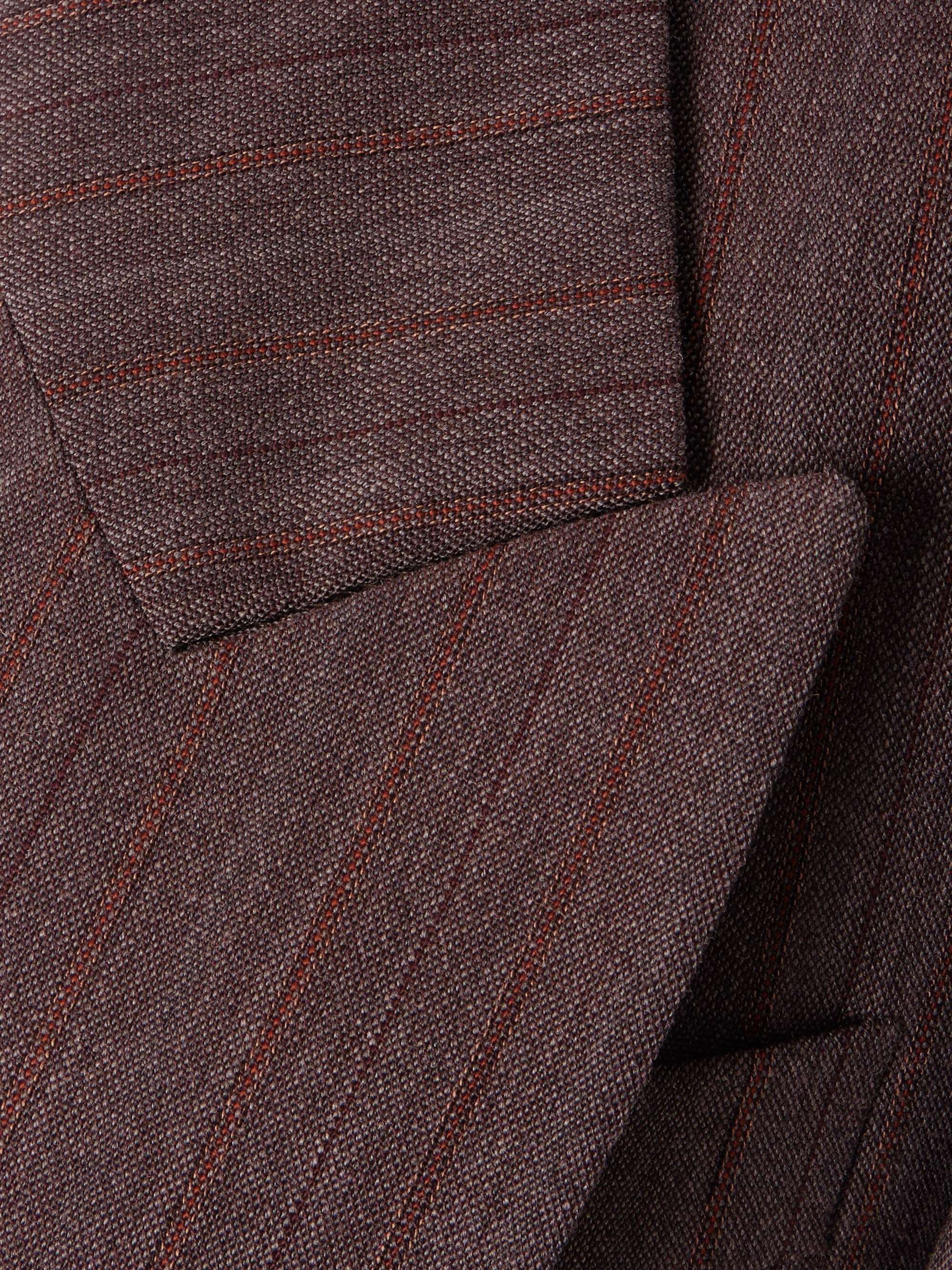Striped wool-blend twill blazer view