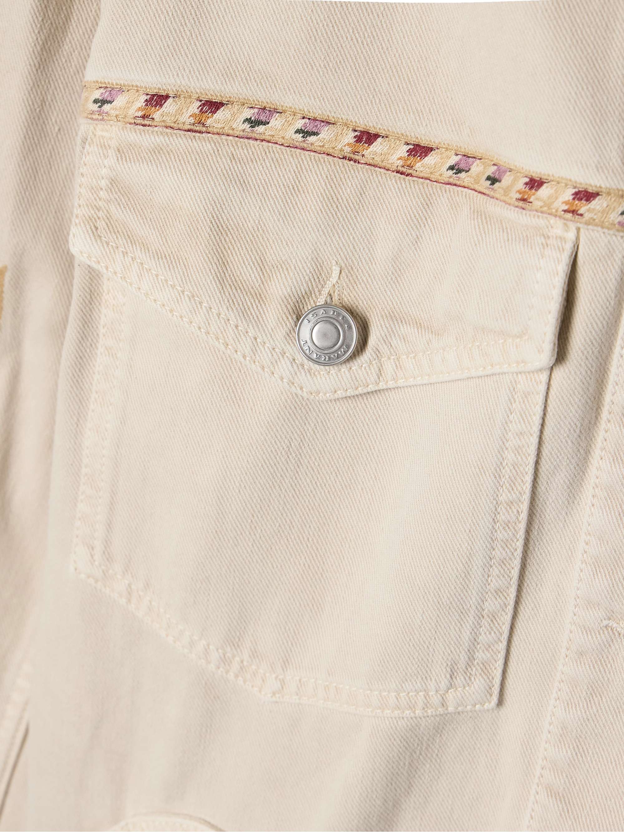 Manona embroidered organic denim jacket view