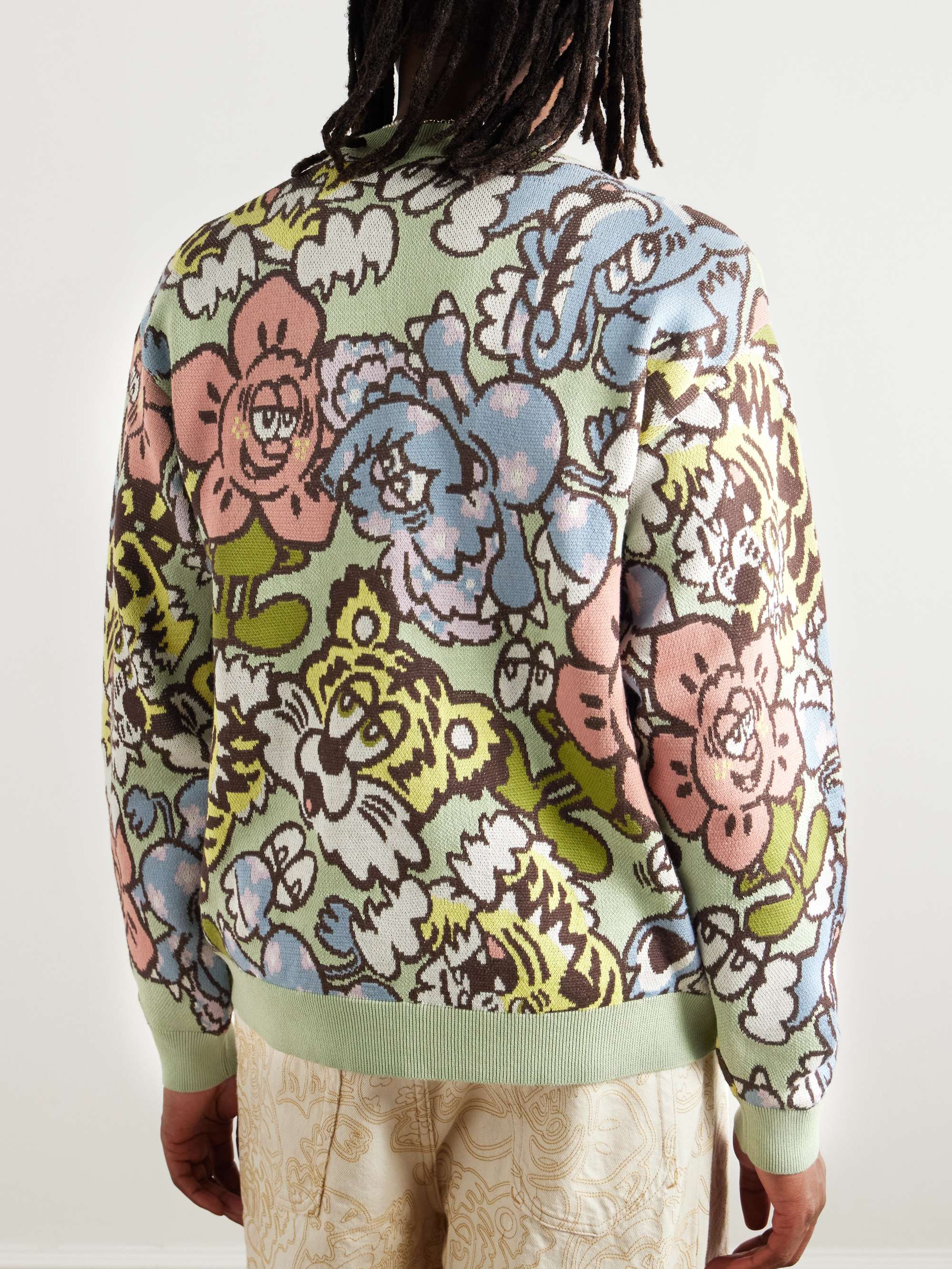 + Verdy Jacquard-Knit Cotton-Blend Cardigan view
