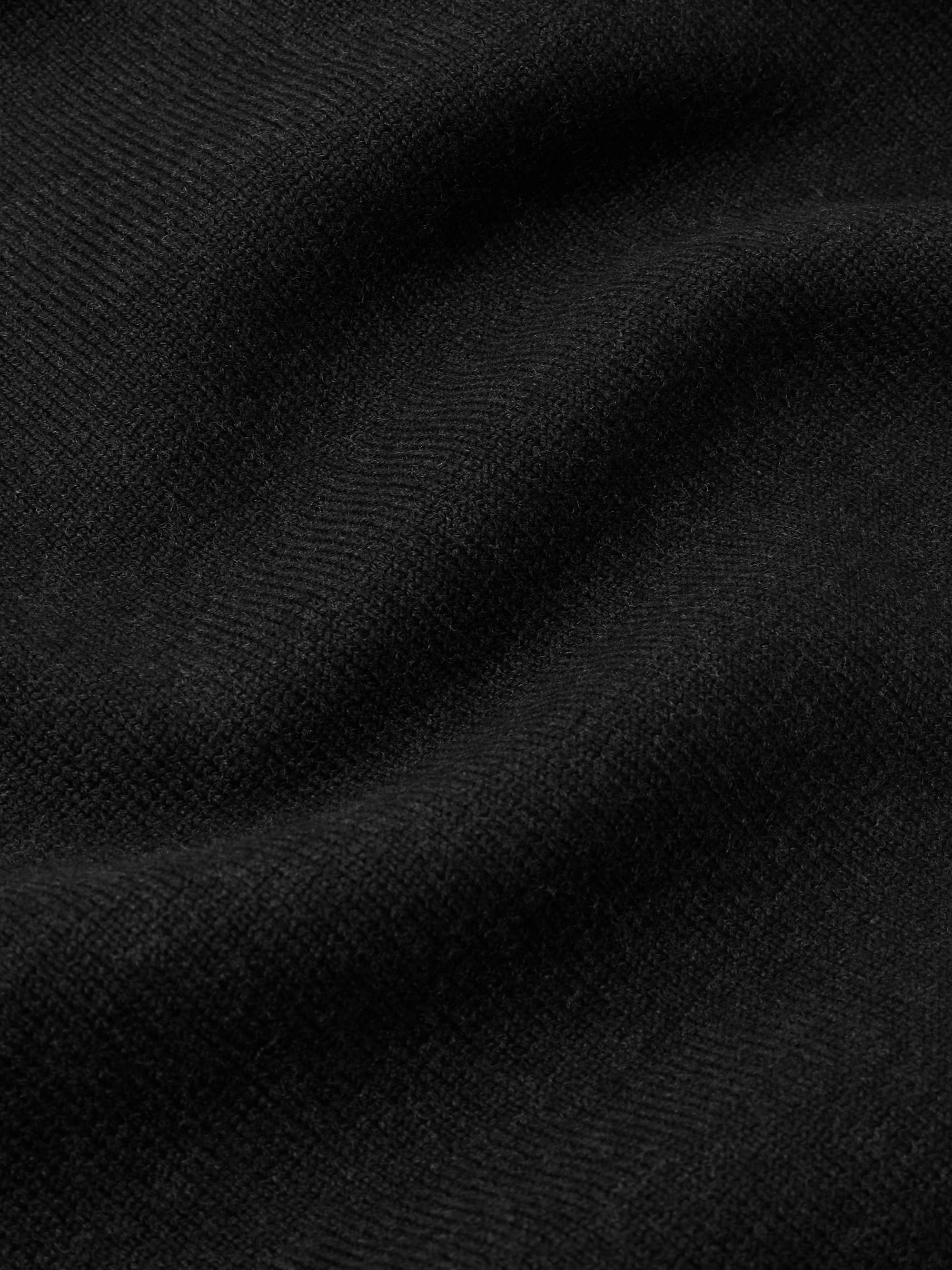 Logo-Appliquéd Merino Wool Hoodie view