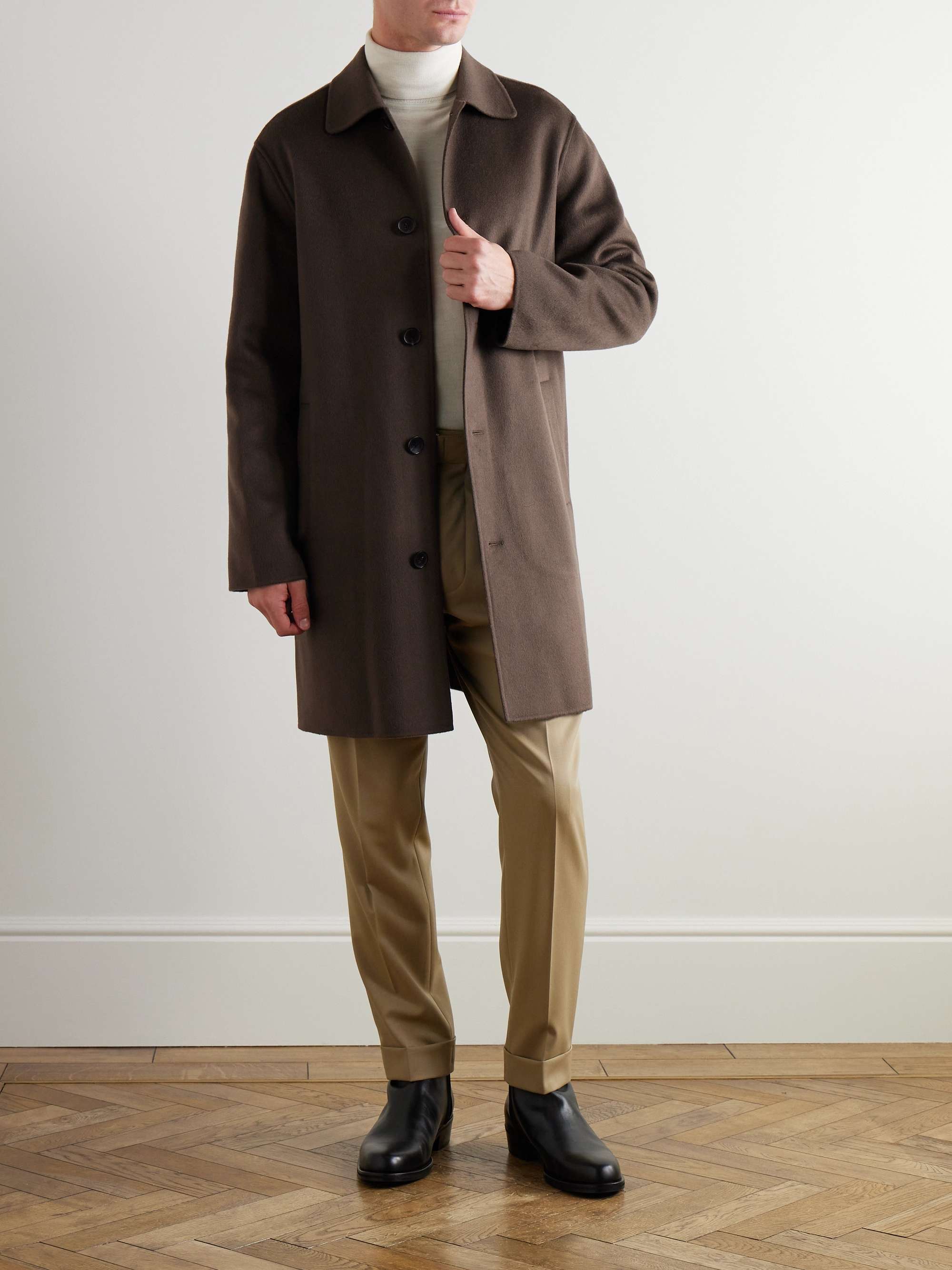 Double-Faced Wool and Cashmere-Blend Felt Car Coat view