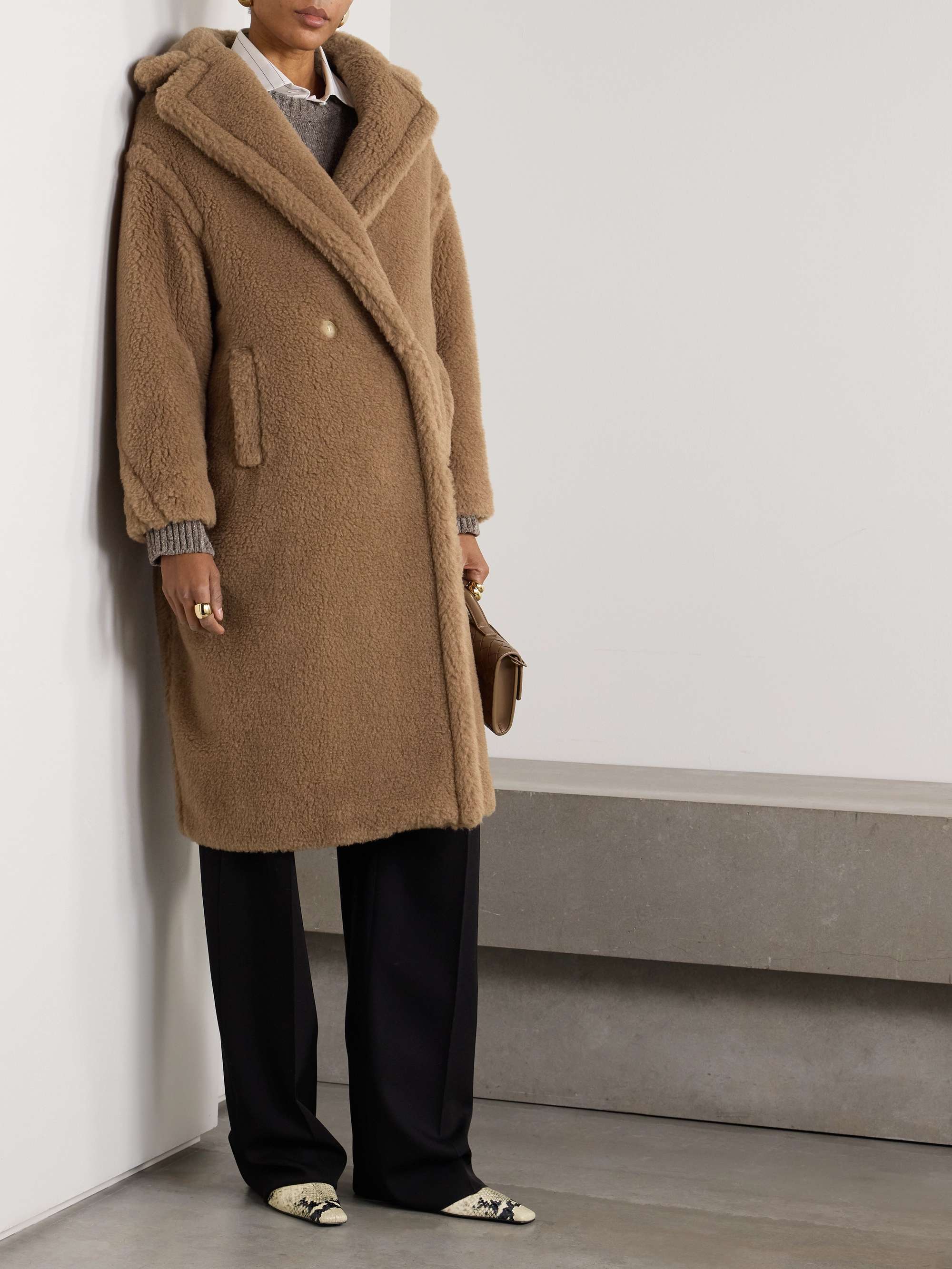 Teddy Bear Icon oversized camel hair and silk-blend coat view
