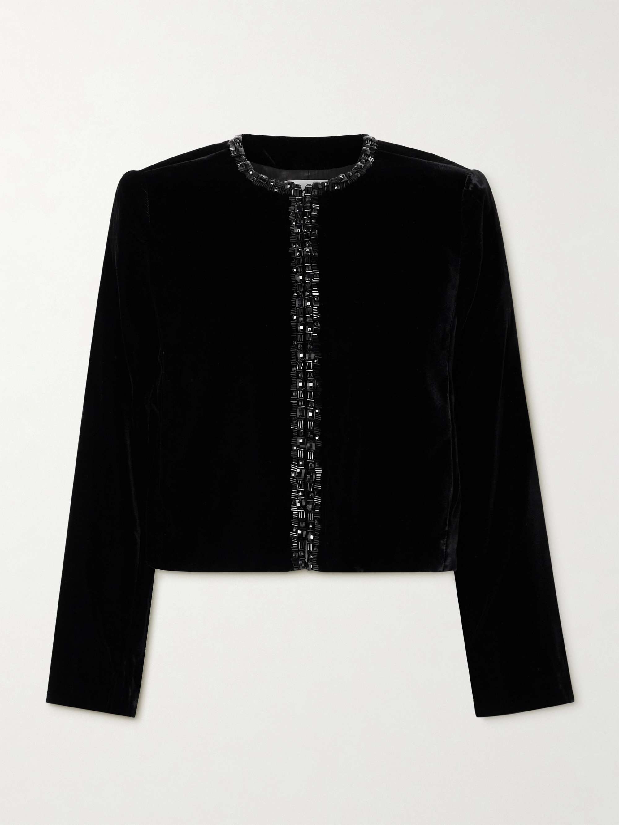 Embellished velvet jacket view