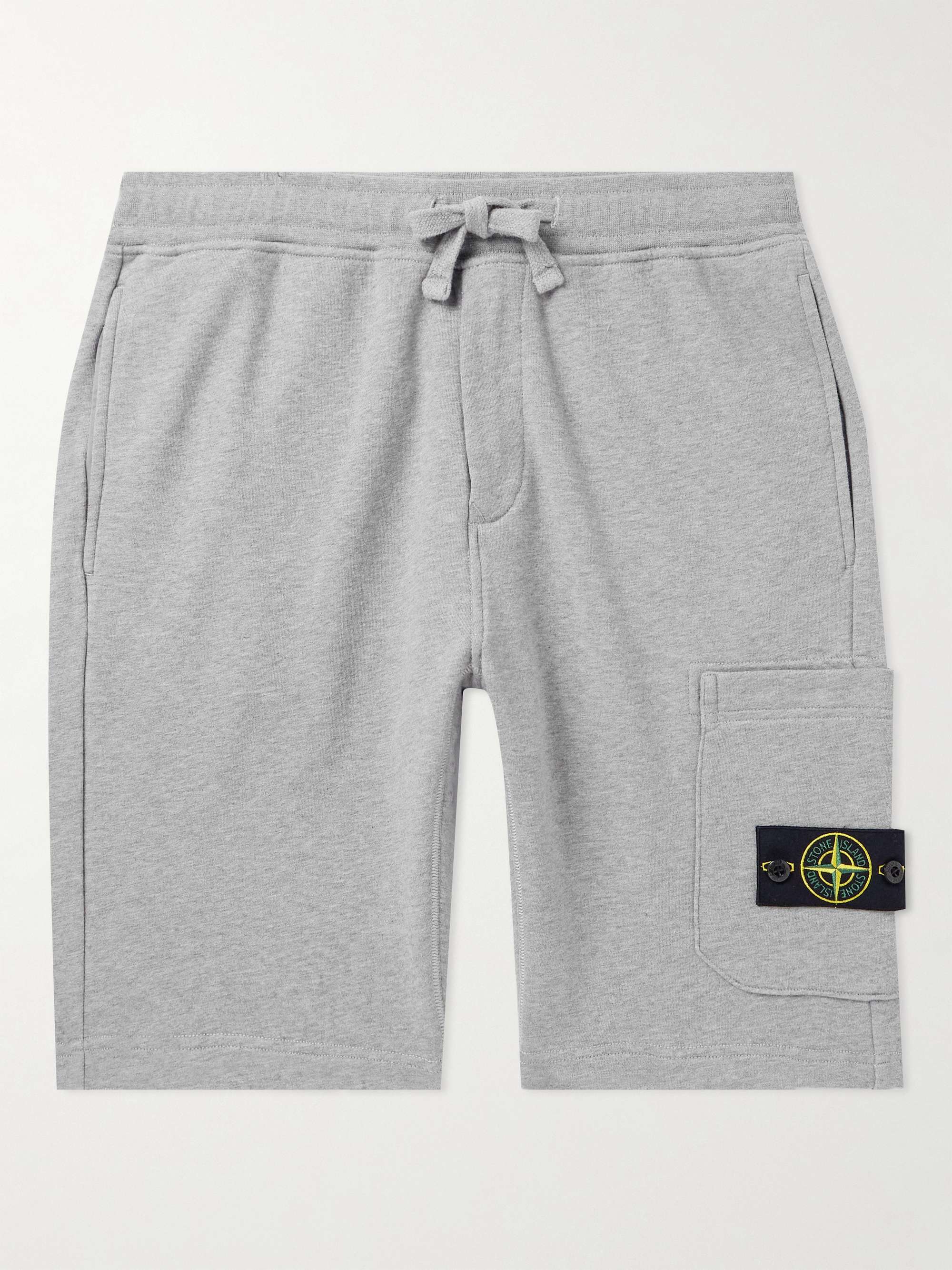 Straight-Leg Logo-Appliquéd Garment-Dyed Cotton-Jersey Shorts view