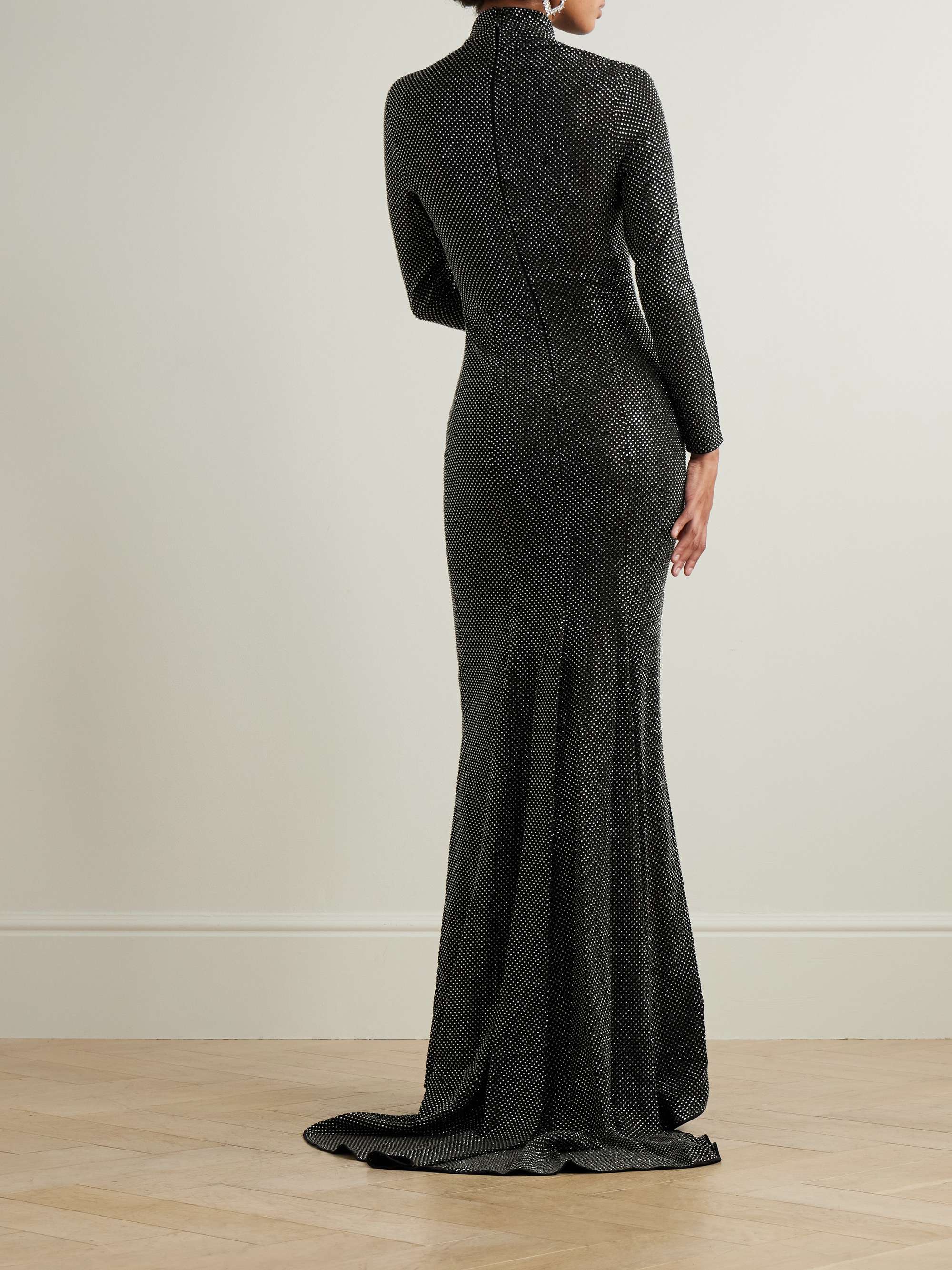 Vivienne crystal-embellished crepe gown view