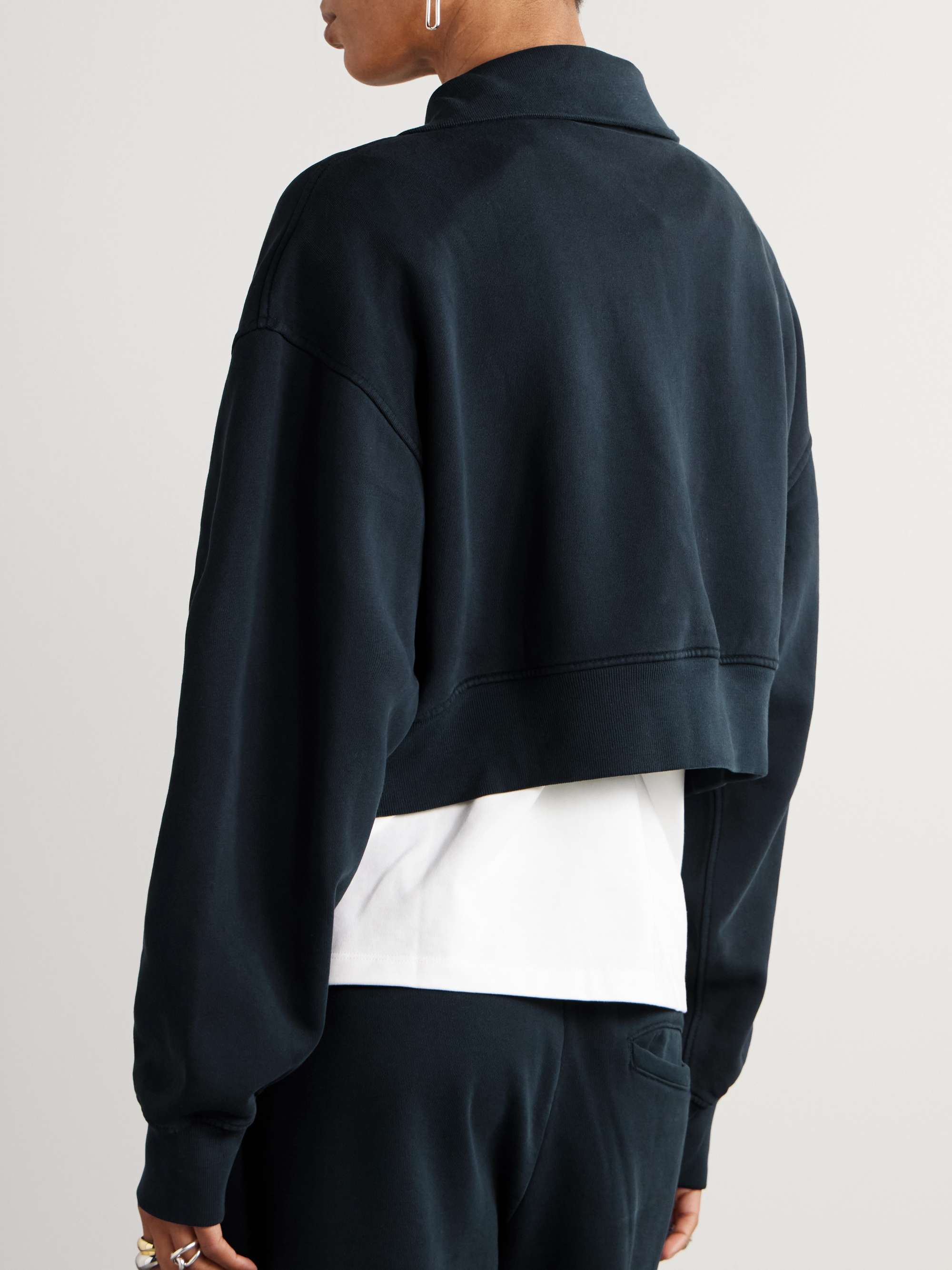 Bethan cropped cotton-jersey sweatshirt view