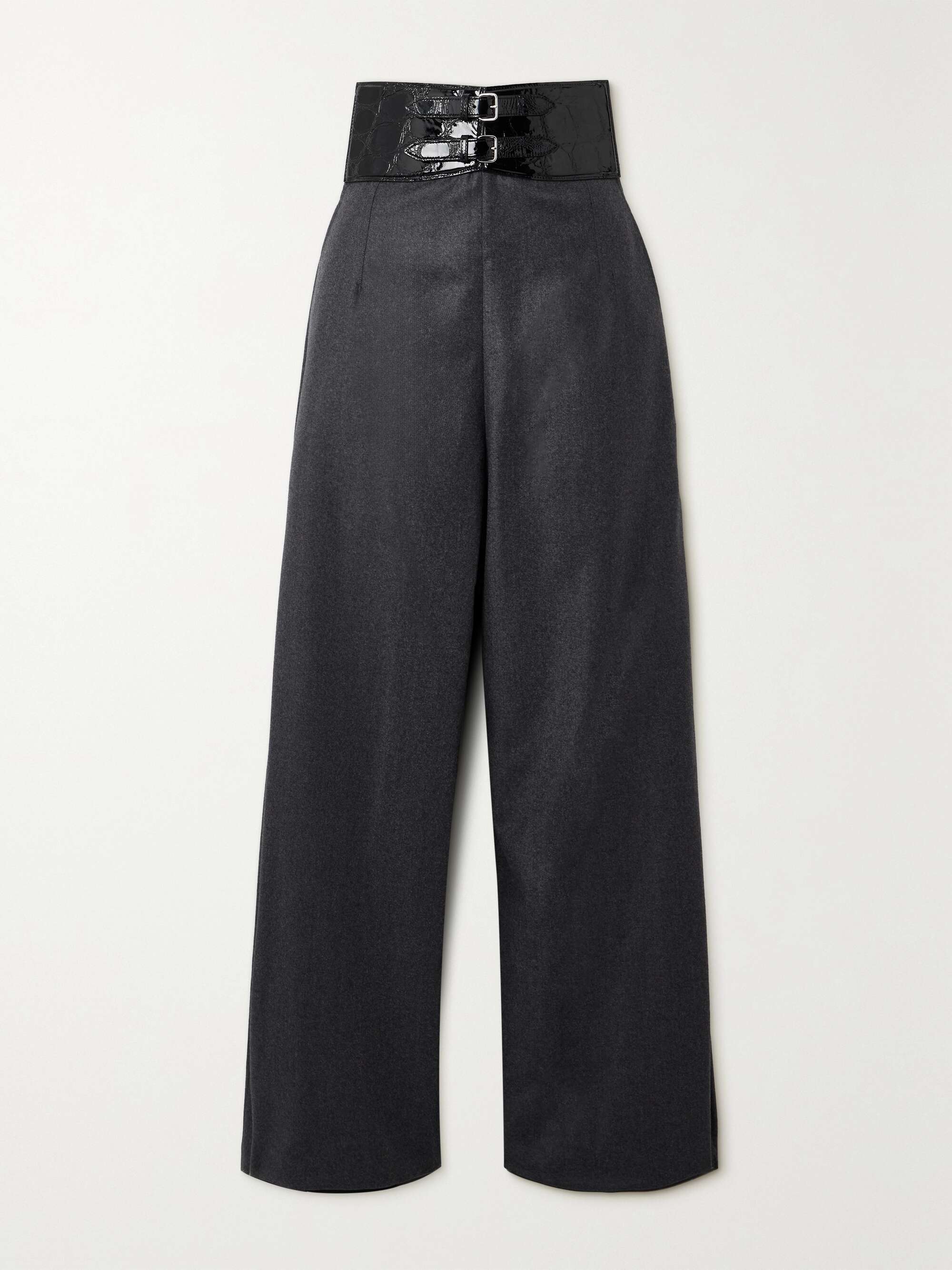 Archetypes belted wool-flannel wide-leg pants view