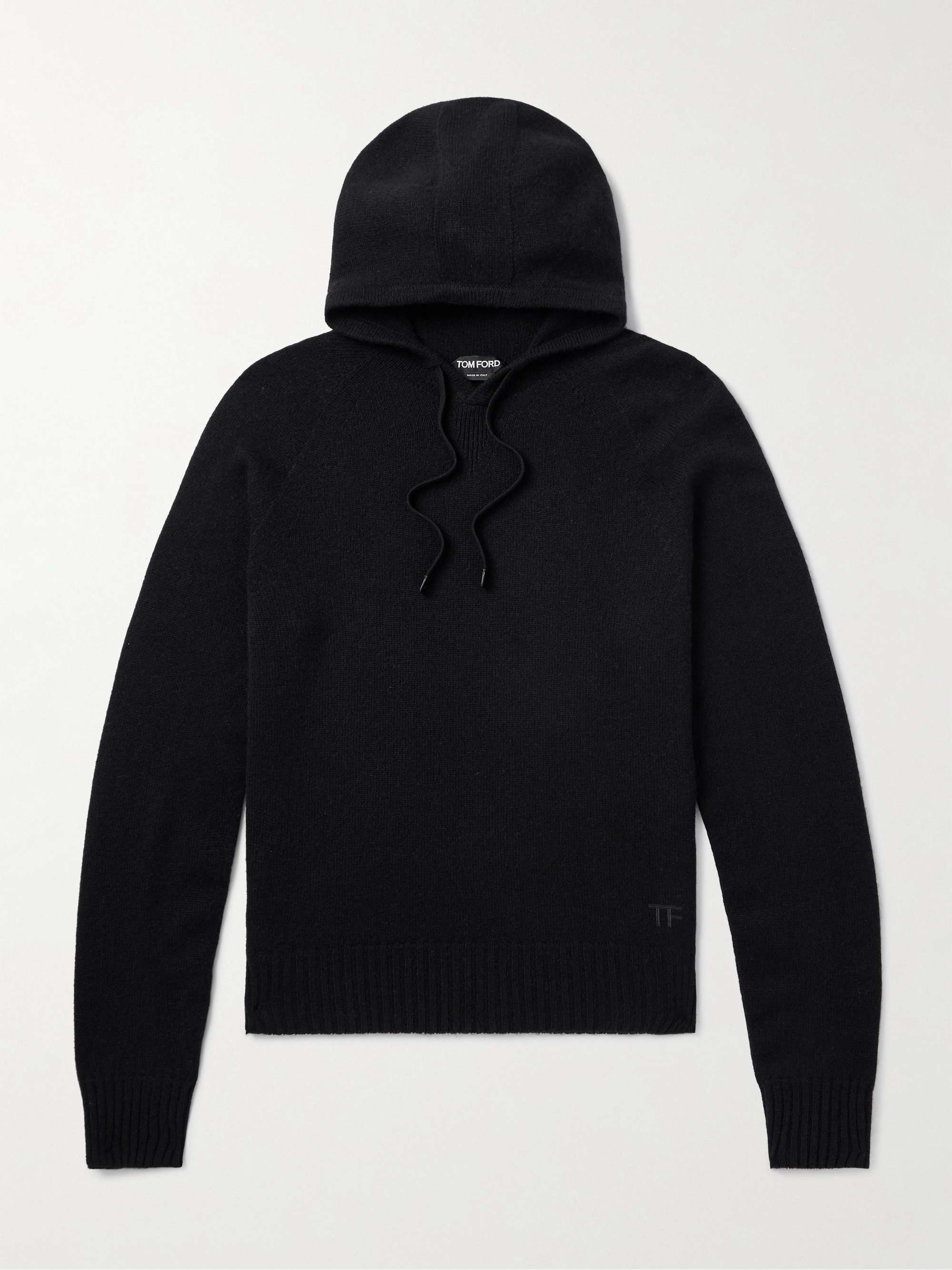 Logo-Embroidered Brushed-Cashmere Hoodie view