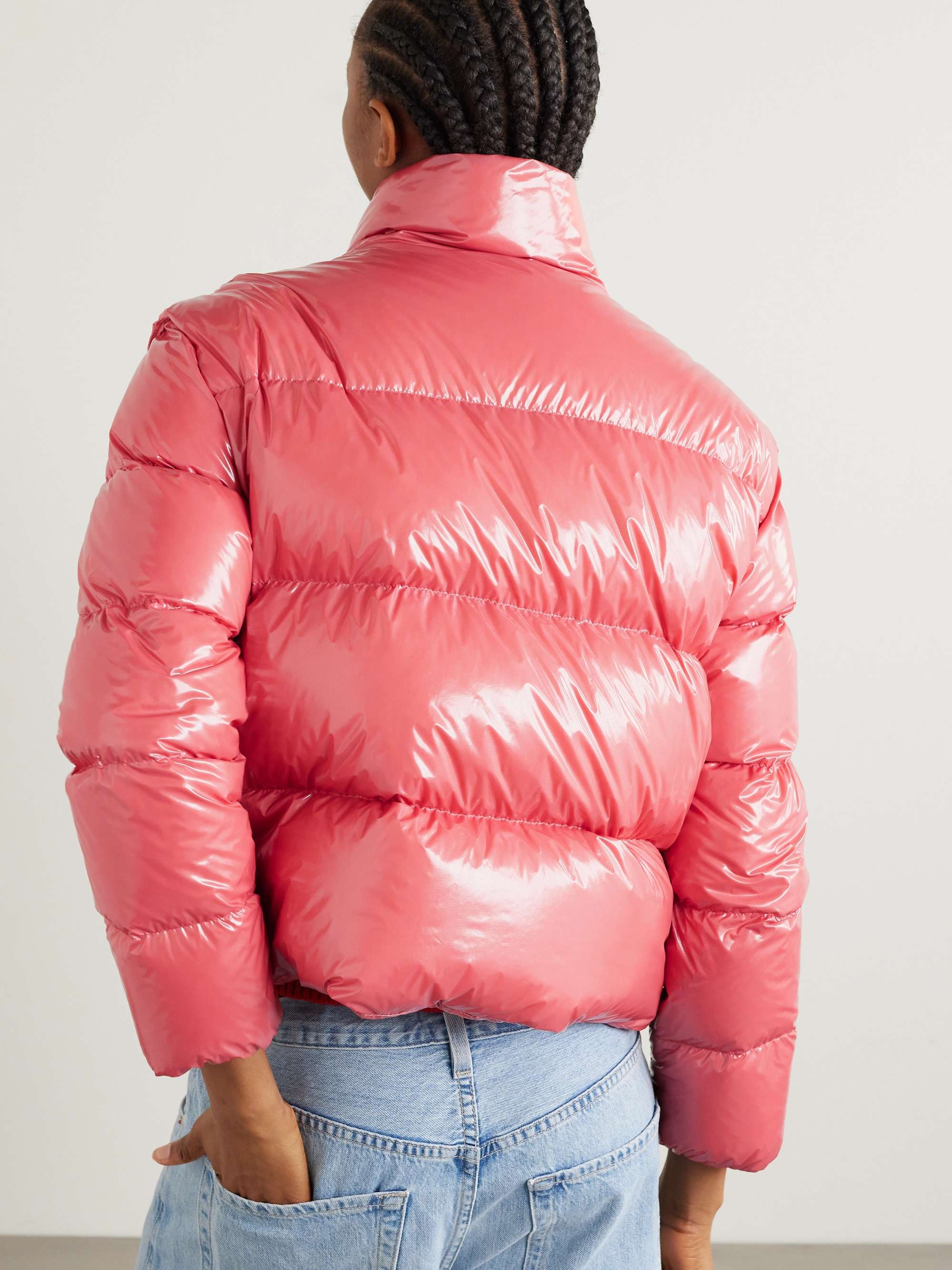 Almo convertible appliquéd quilted glossed-shell down jacket view