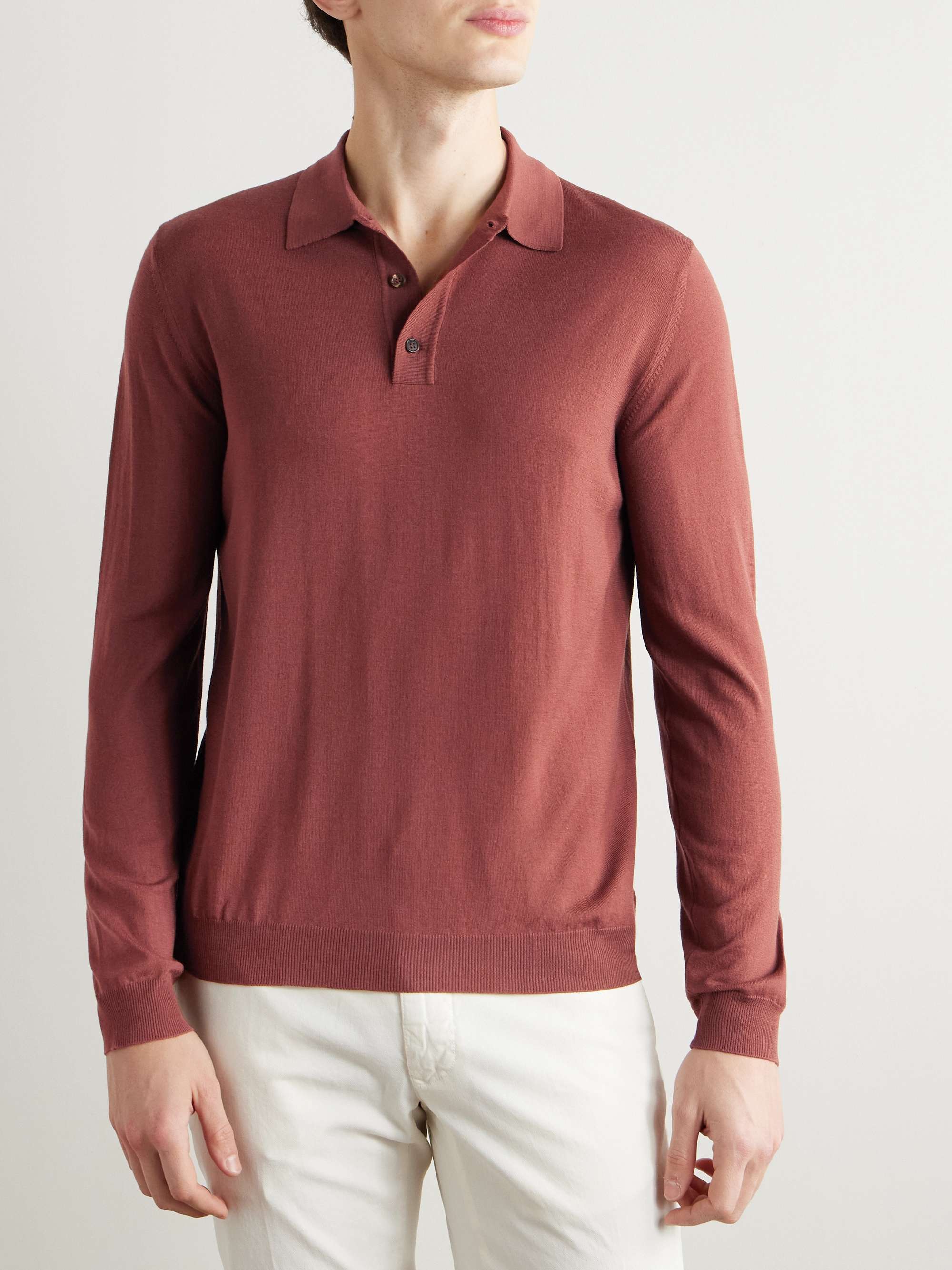 Zanone Wool-Blend Polo Shirt view