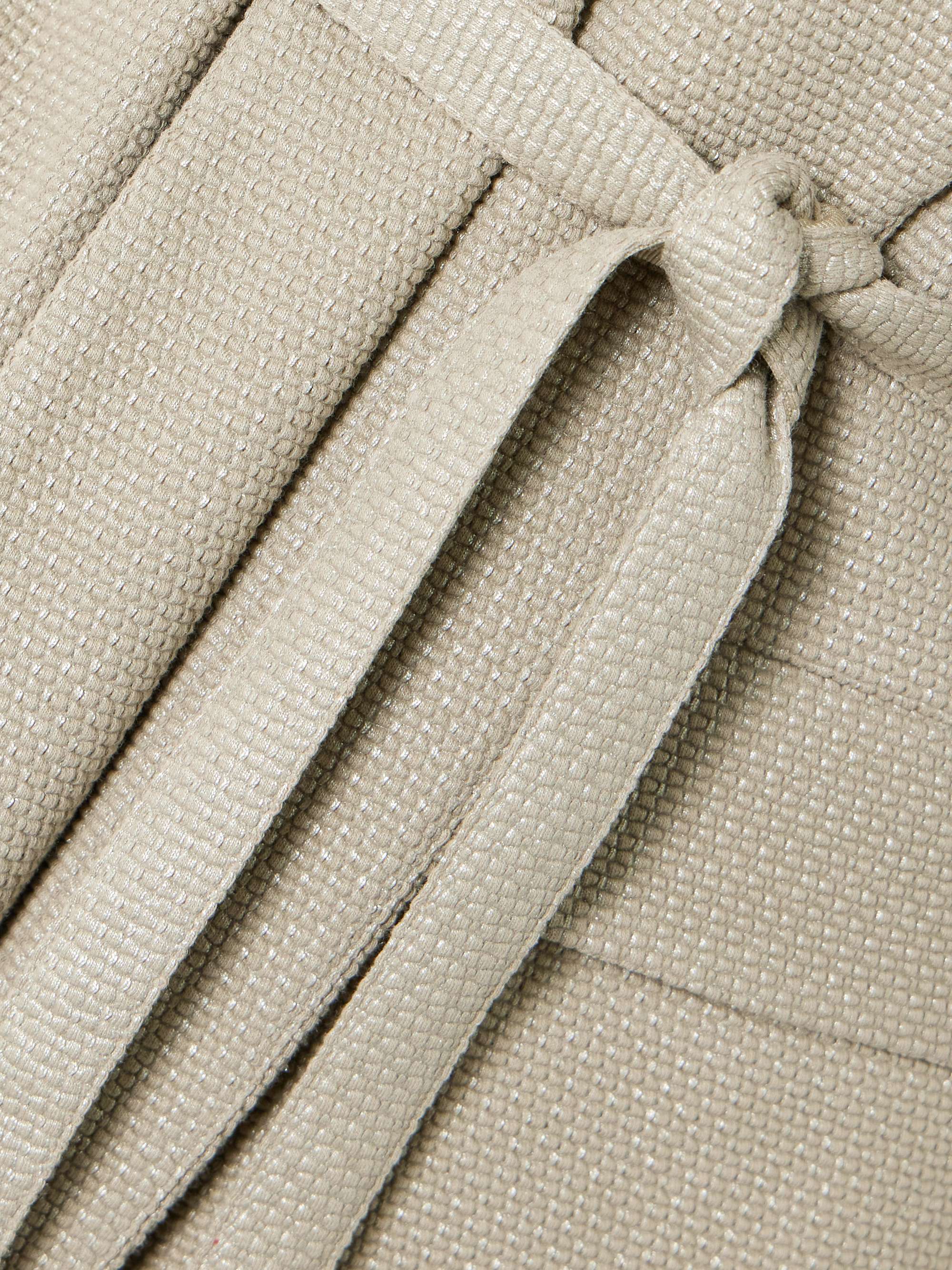Uberta belted jacquard-knit metallic cotton-blend blazer view
