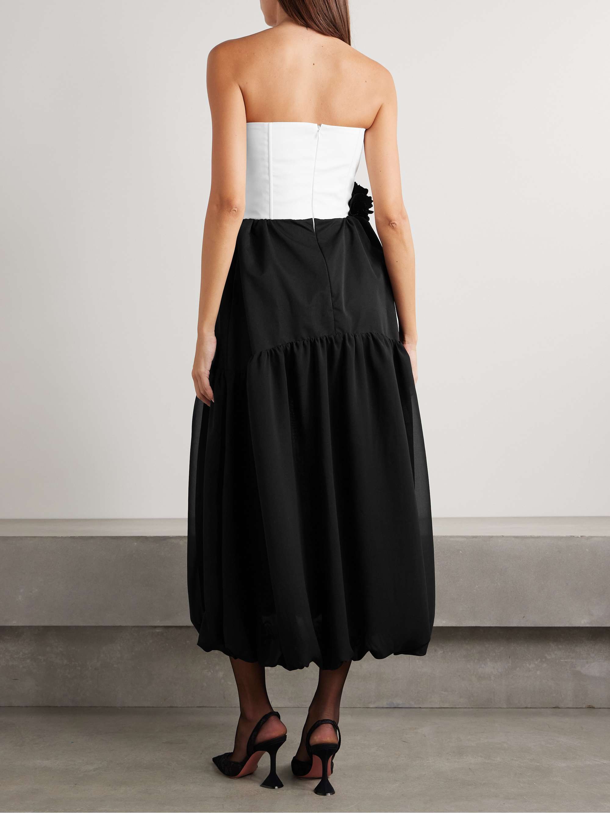 Glenn strapless appliquéd twill midi dress view