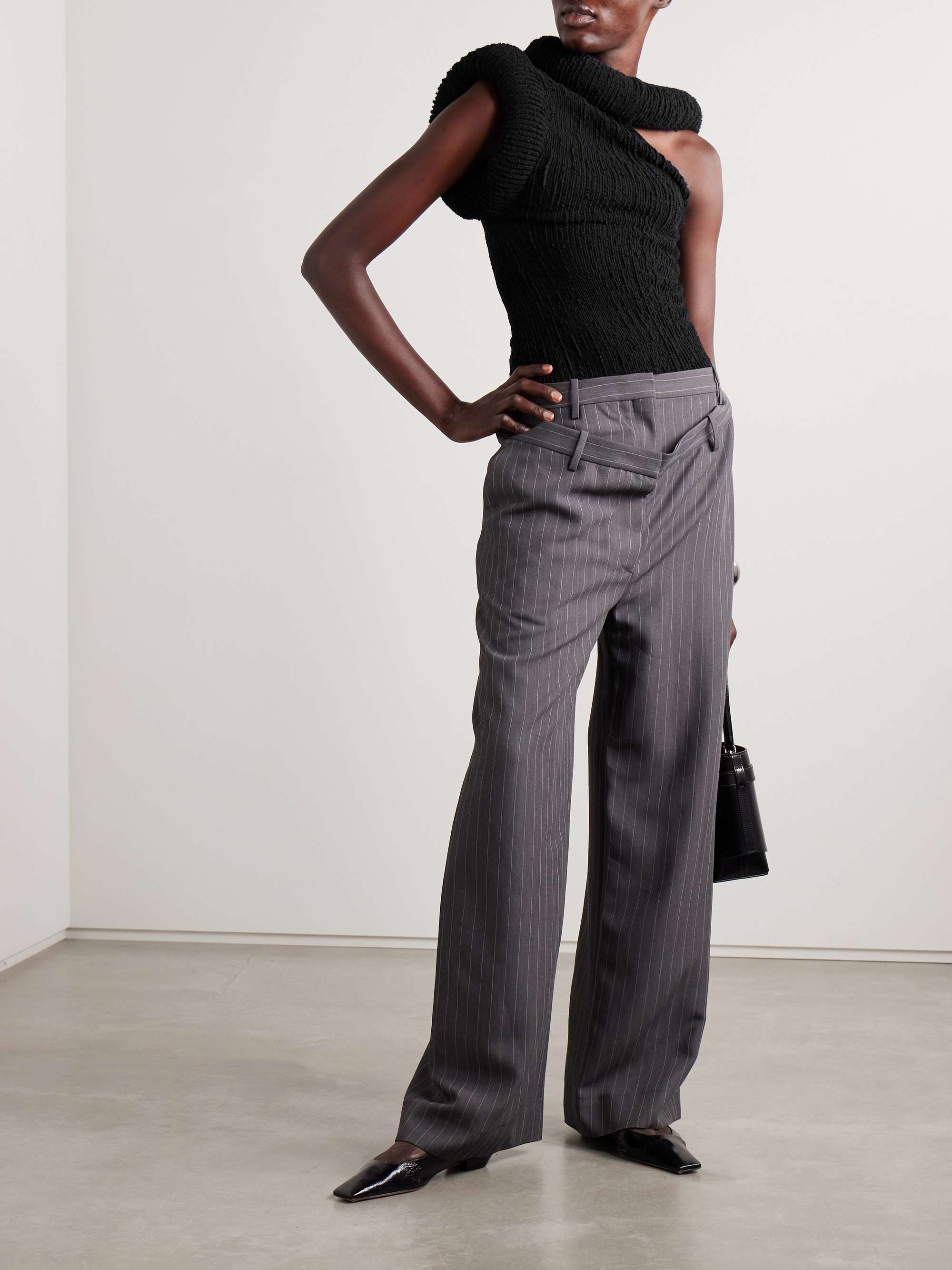 Padded bouclé-knit top view