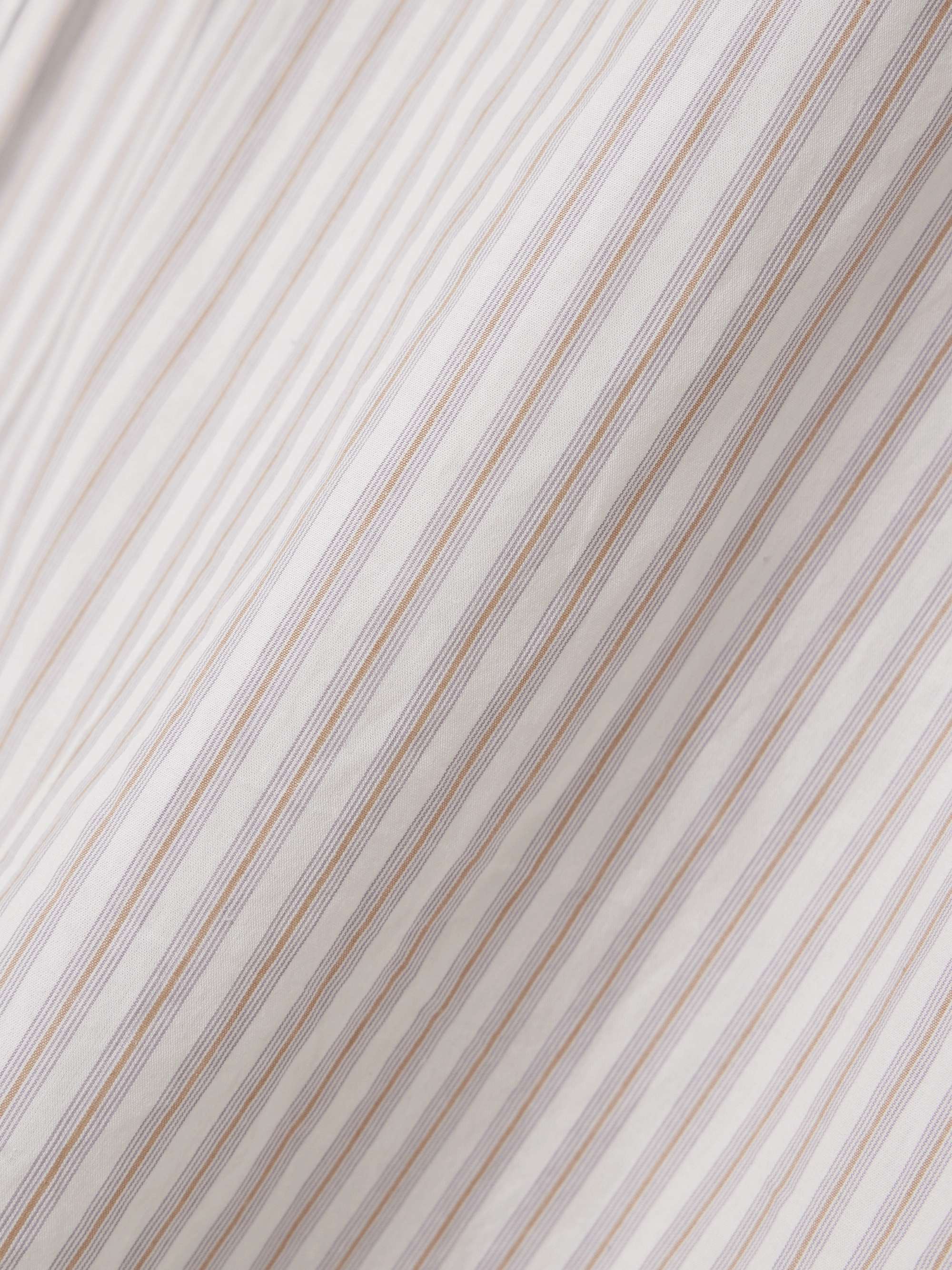 U Shape tie-detailed striped organic cotton pajama set view
