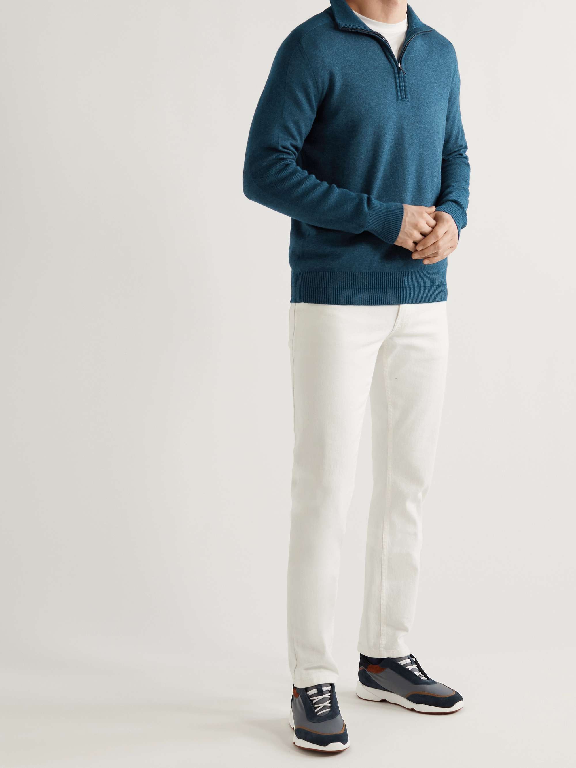 Half-Zip Cashmere and Silk-Blend Sweater view