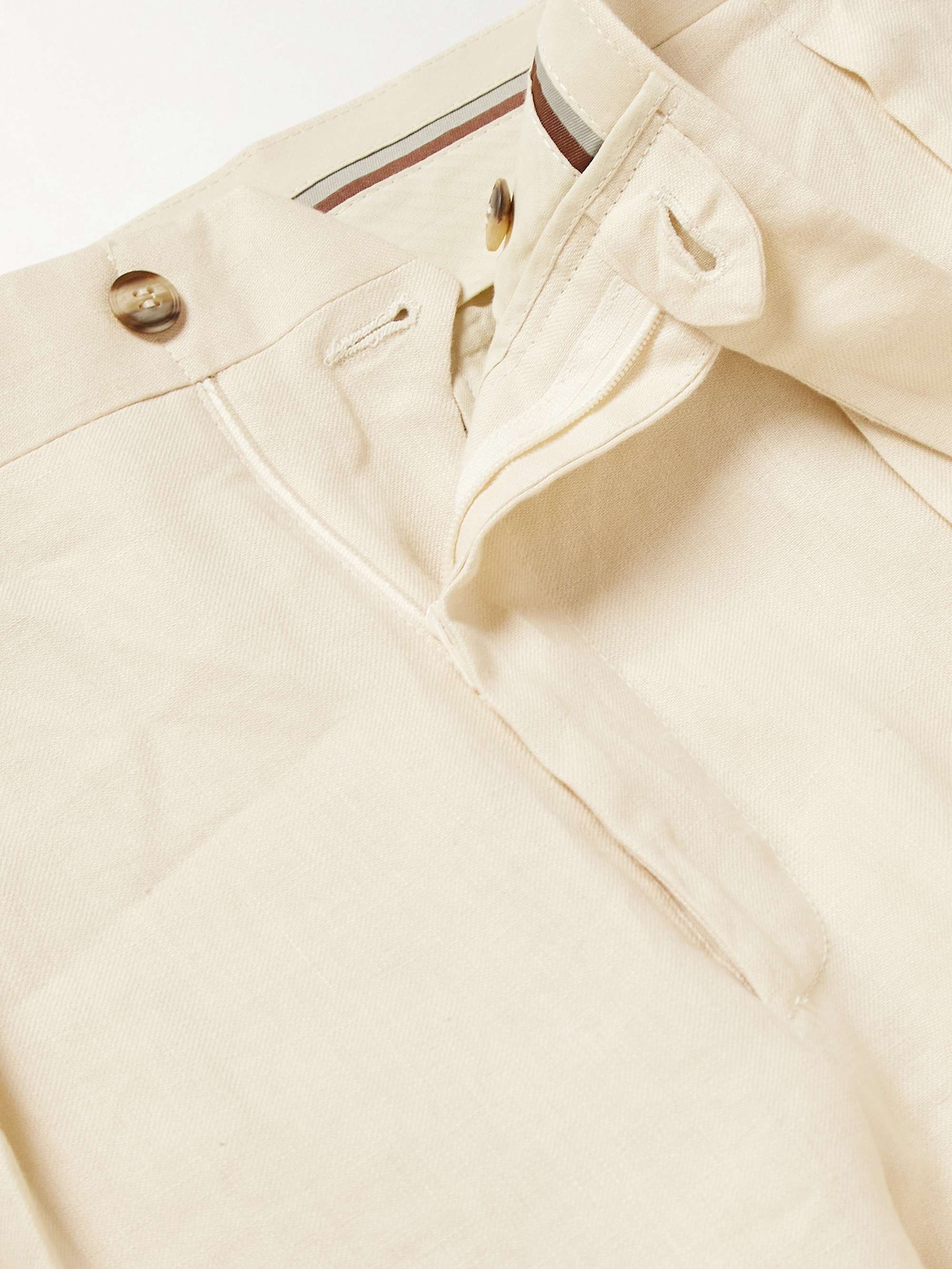 Tapered Pleated Linen Trousers view
