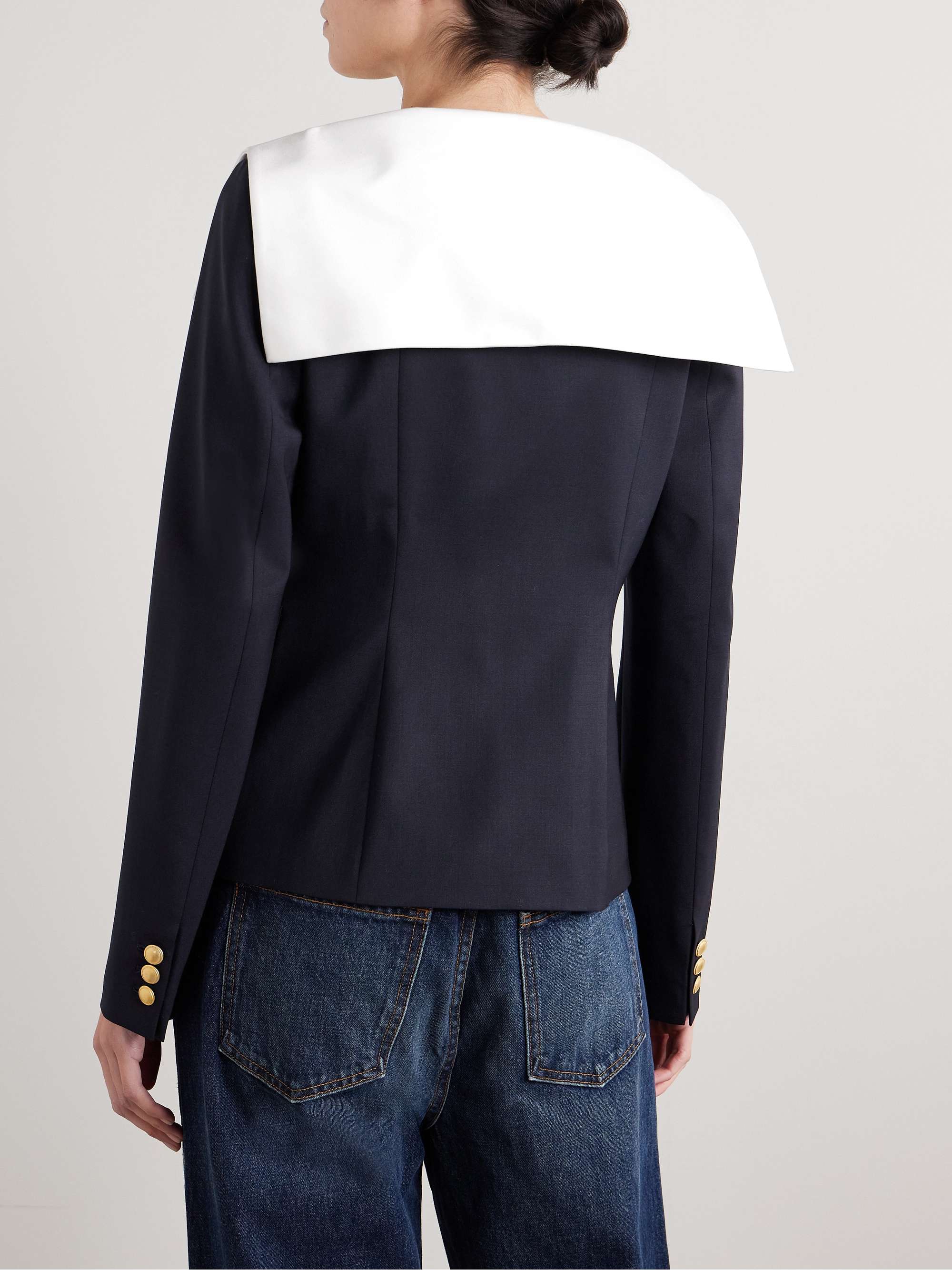 Mikado-trimmed wool-blend jacket view