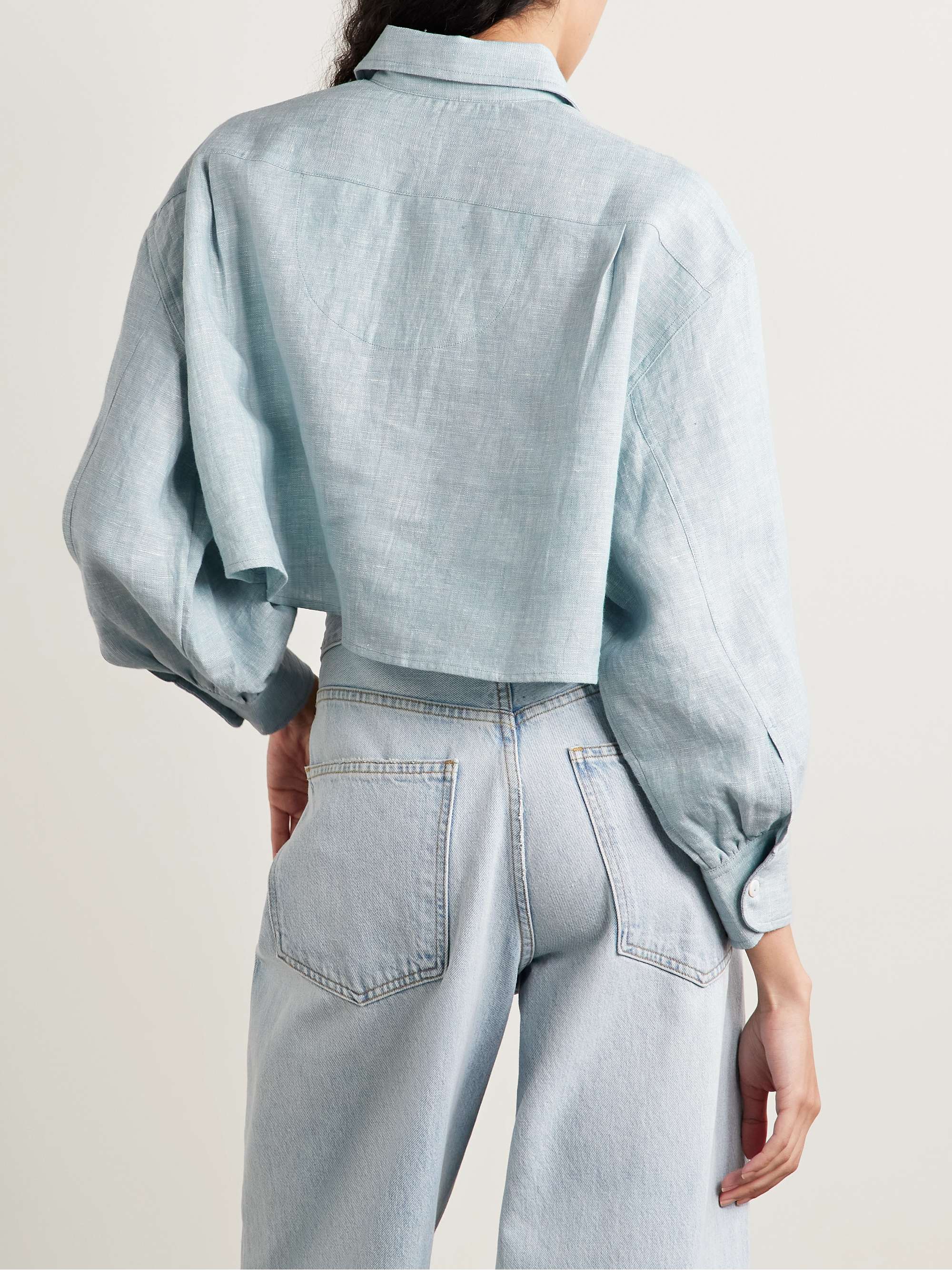 Leuka cropped linen shirt view