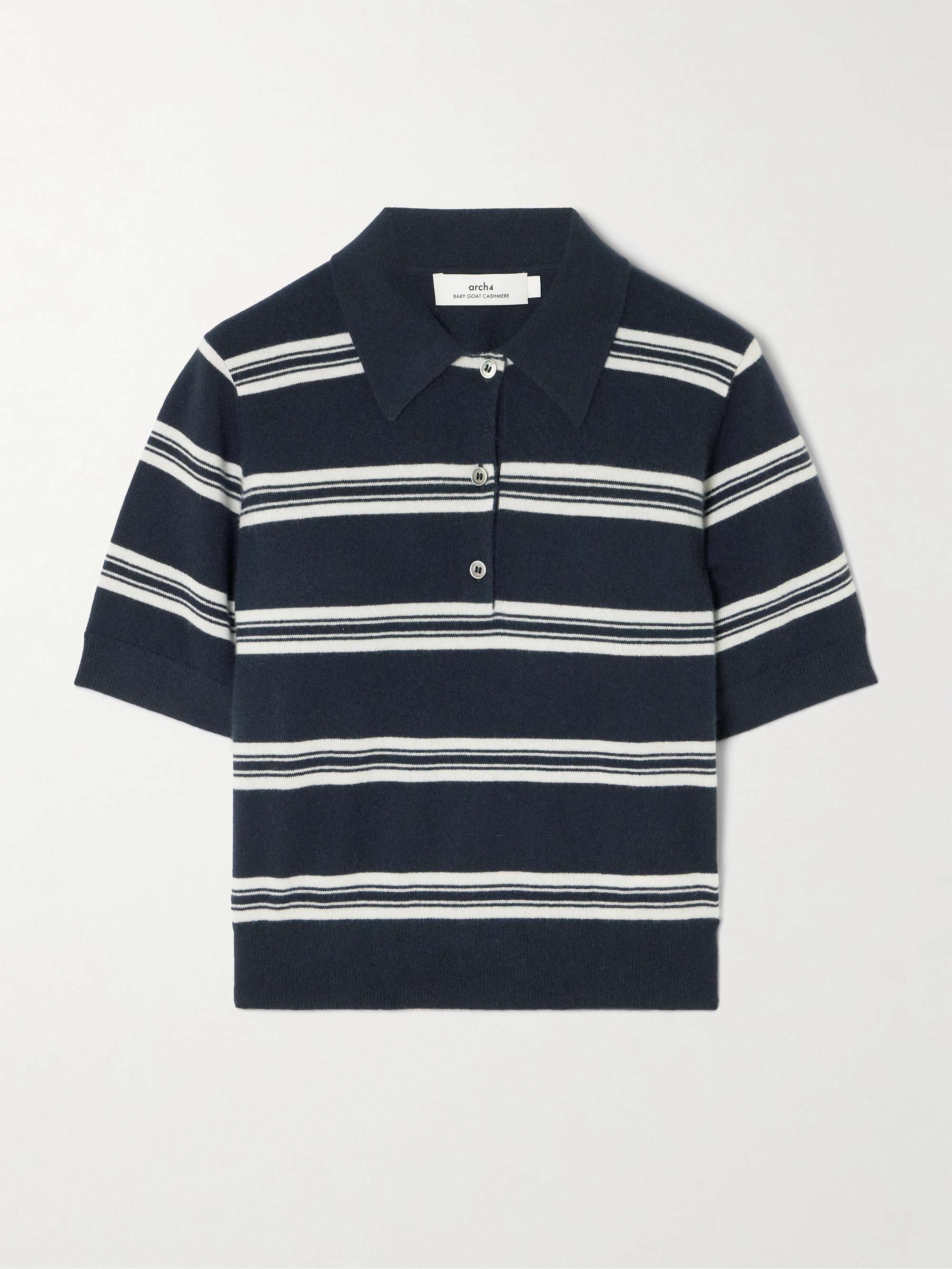 Octavia striped cashmere polo shirt view