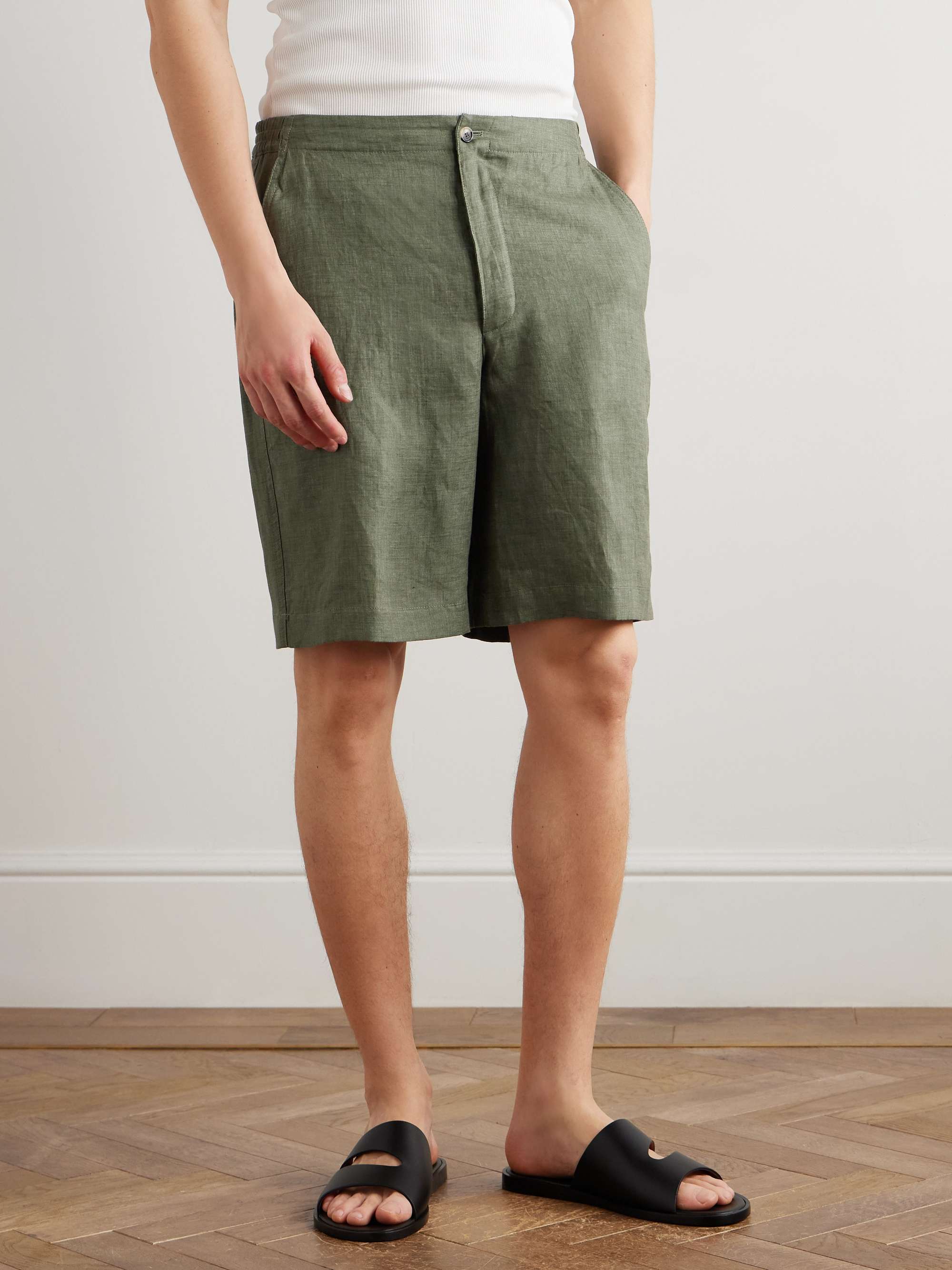 Nolan Straight-Leg Linen Shorts view