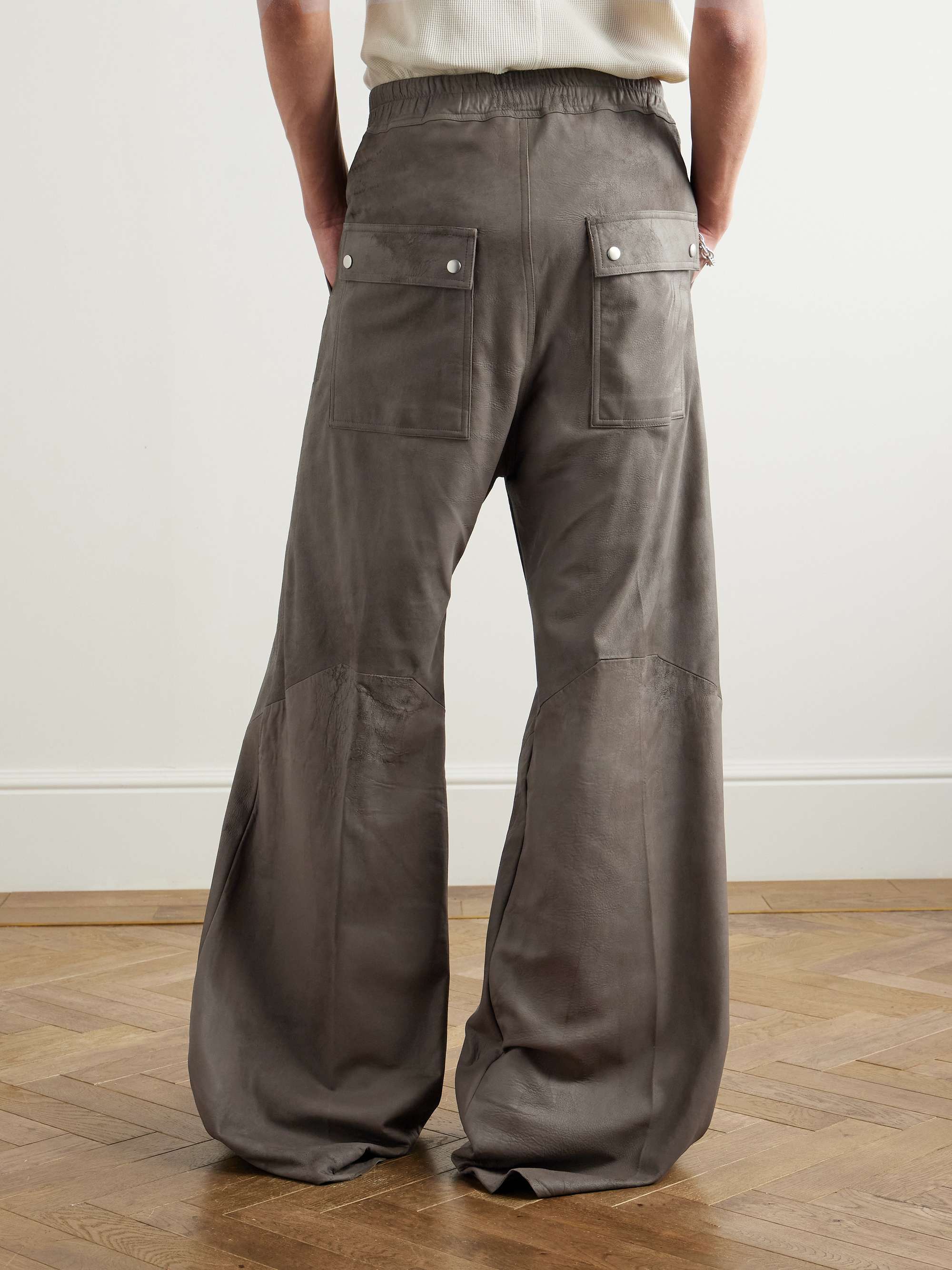 Bella Wide-Leg Leather Drawstring Trousers view