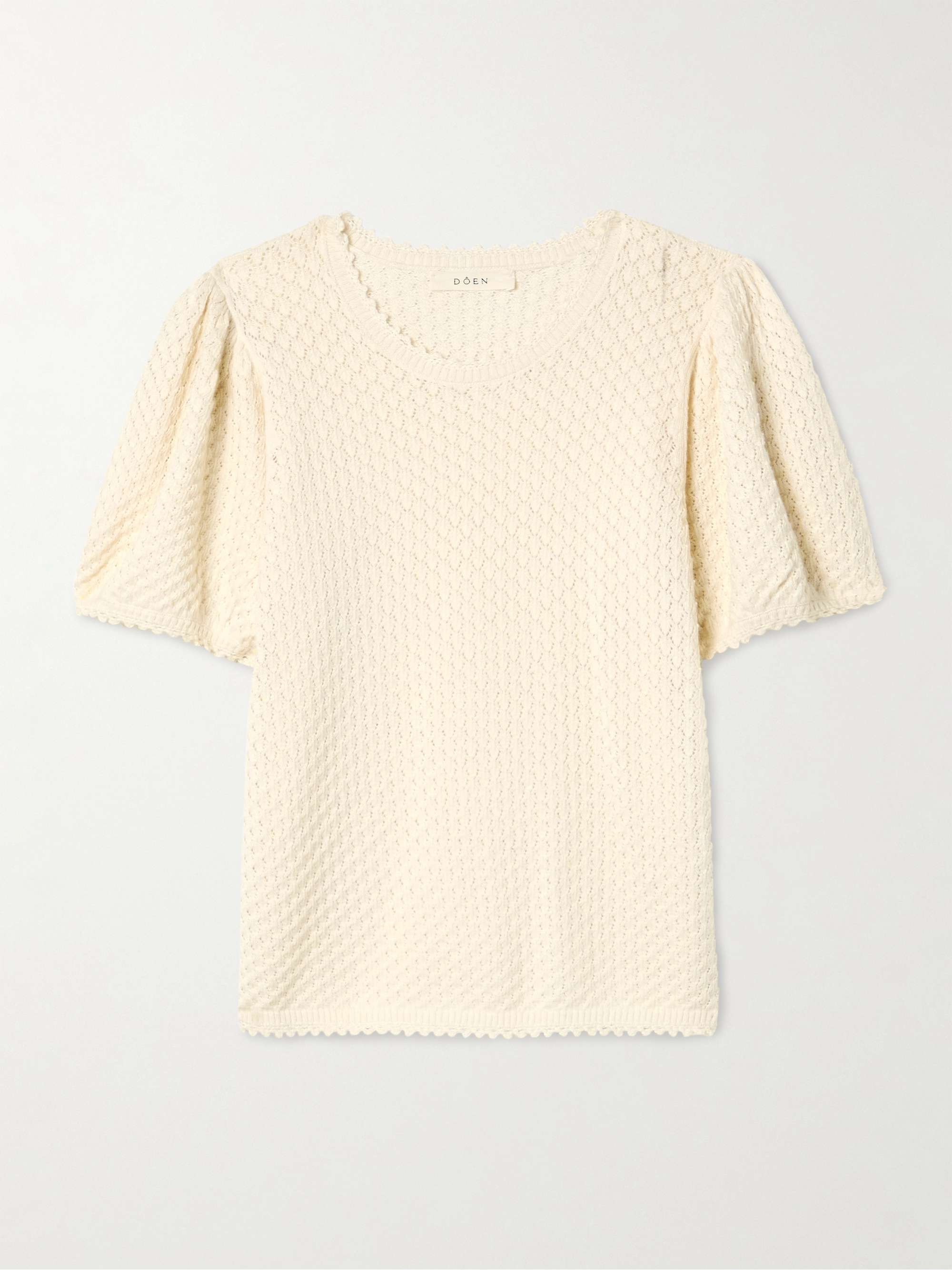 Carena pointelle-knit Pima cotton and silk-blend top view